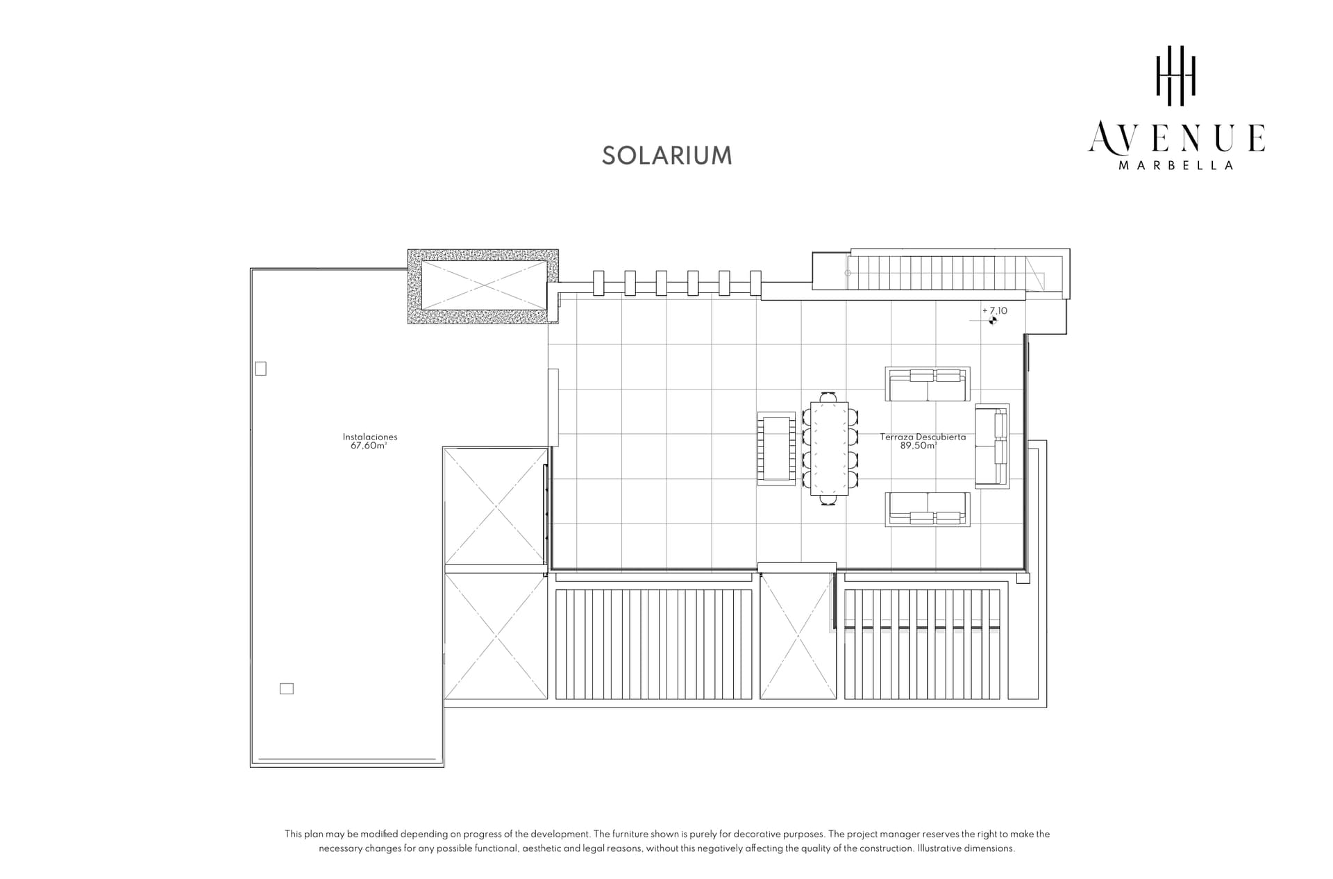 Villa 01, solarium level plan
