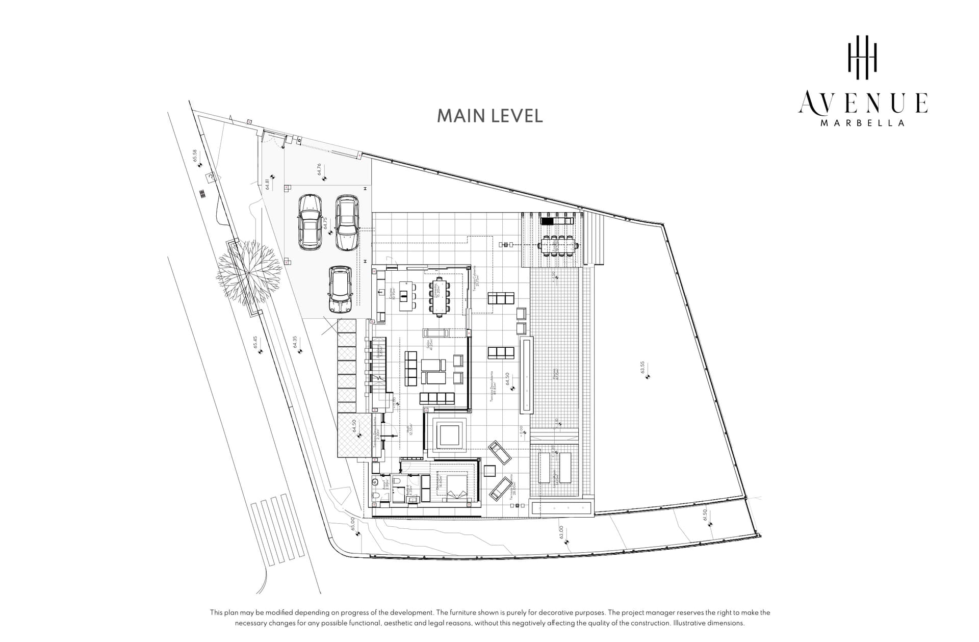 Villa 01, main level plan