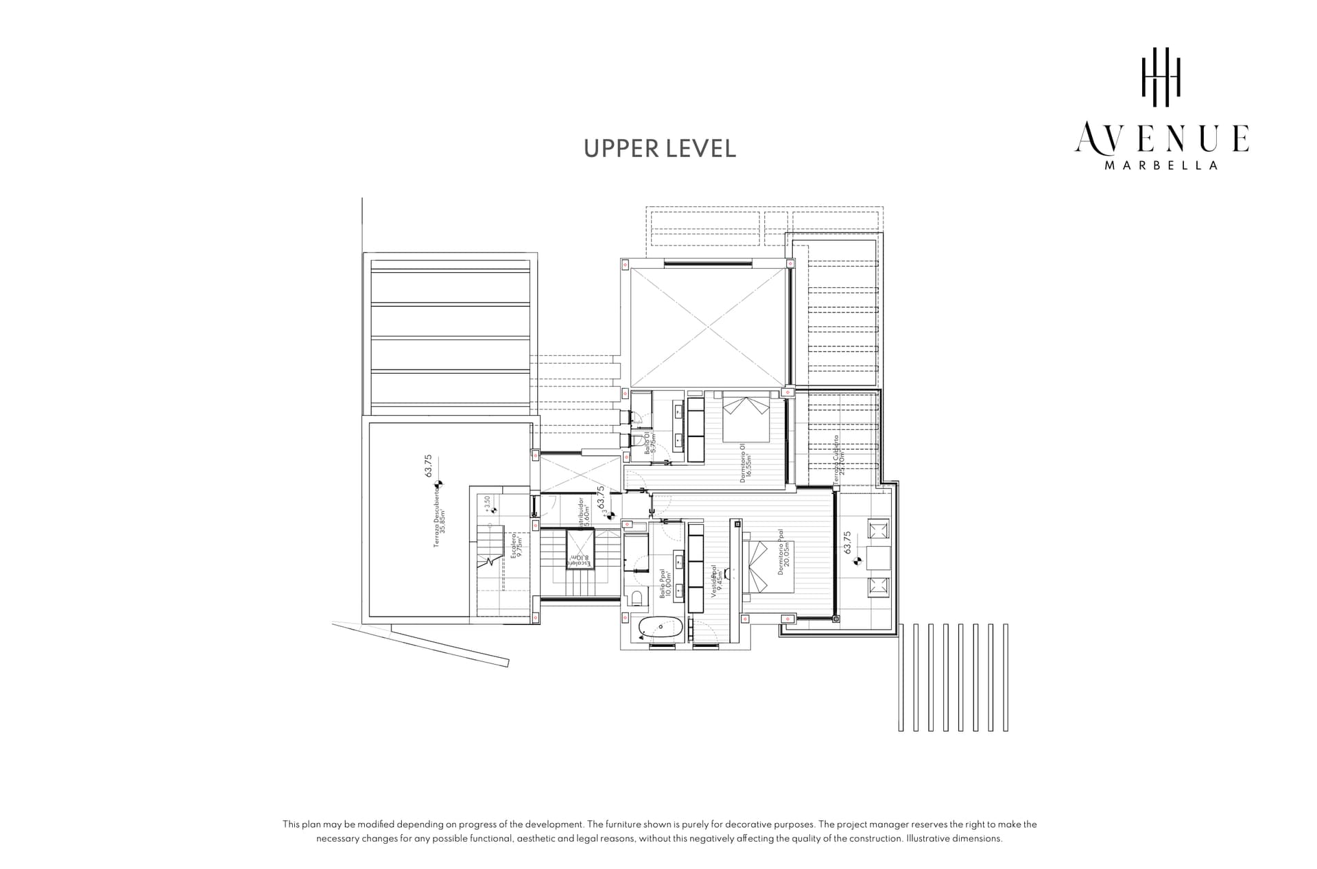 Villa 02, upper level plan