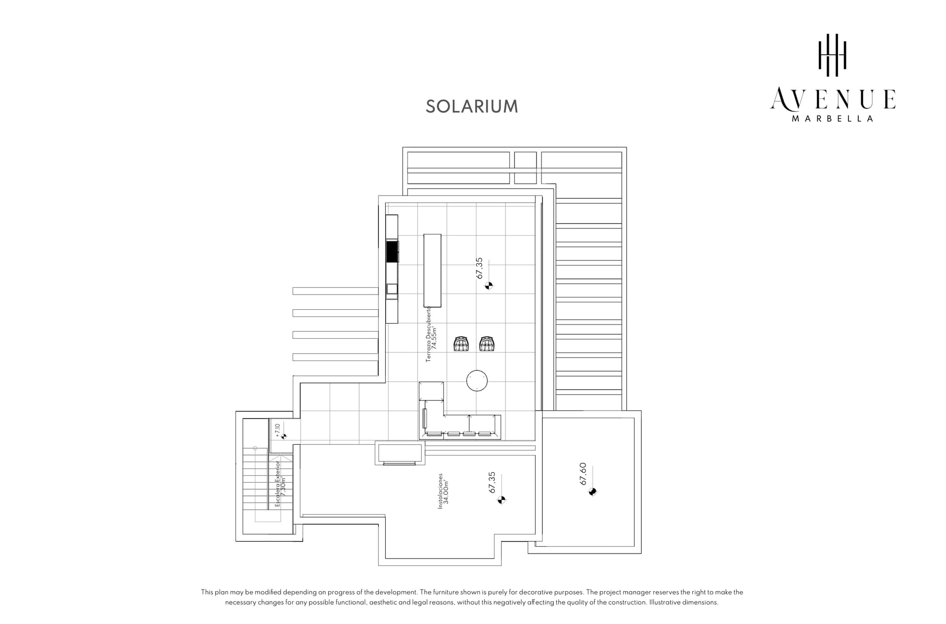 Villa 02, solarium level plan