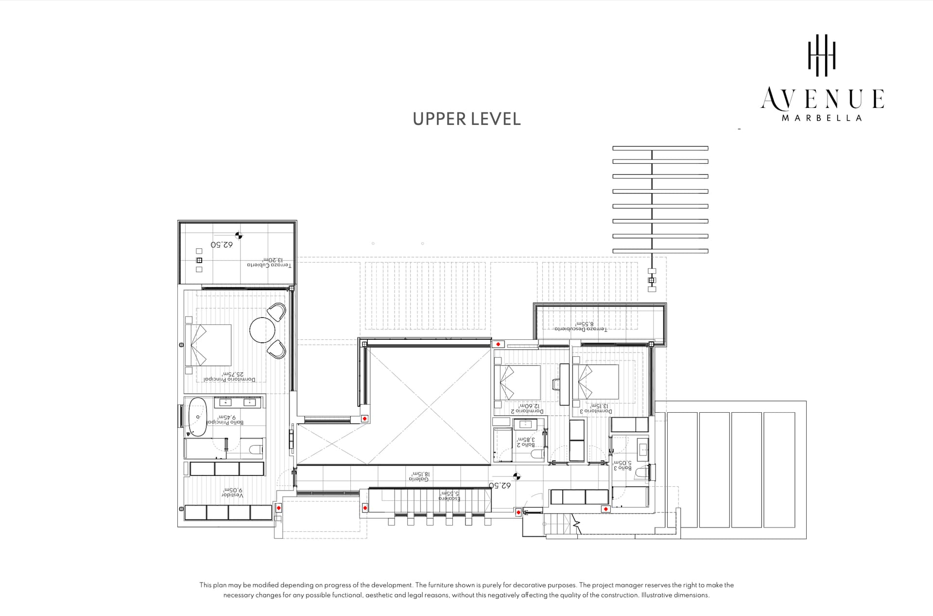 Villa 03, upper level plan