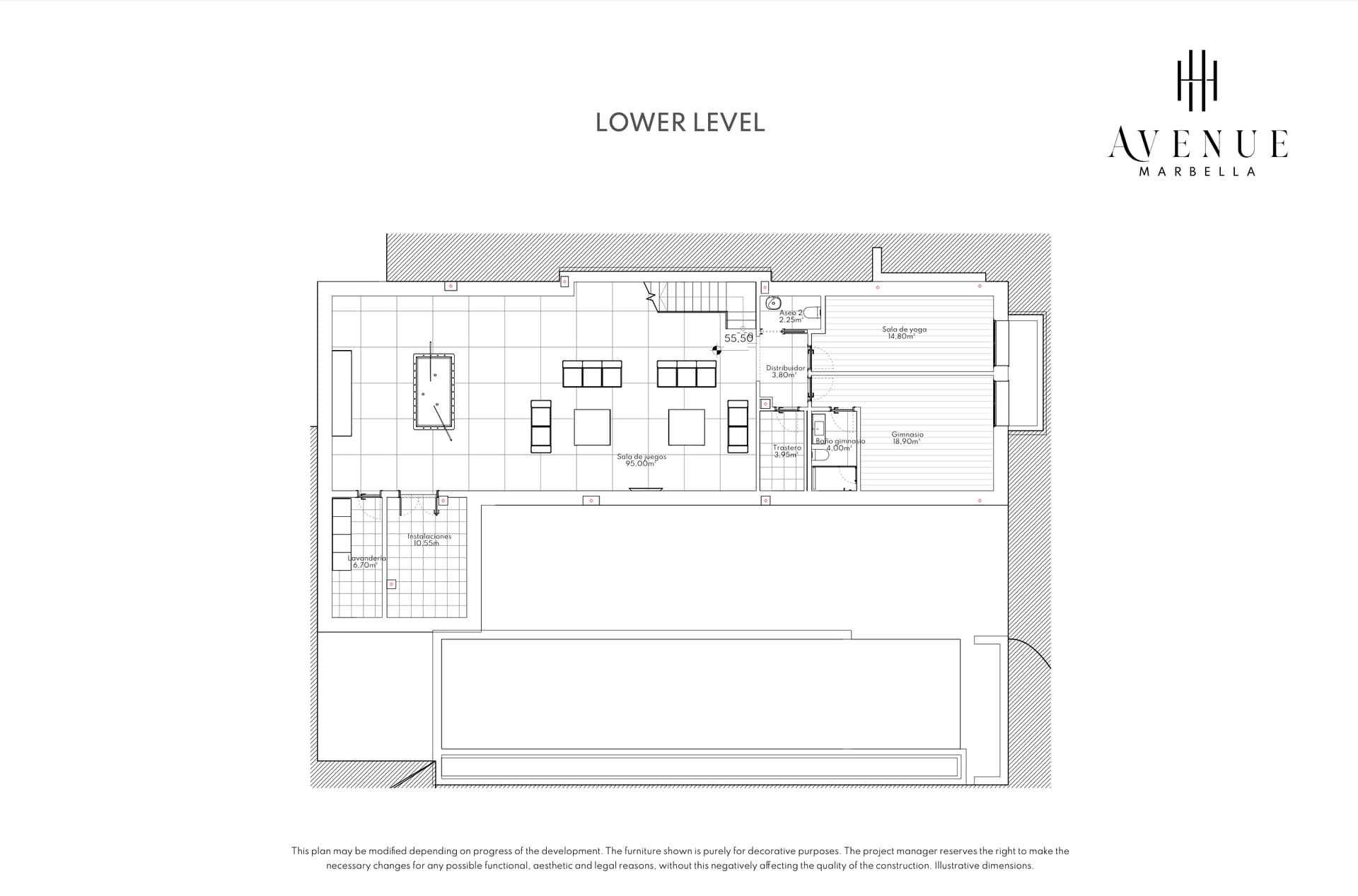 Villa 05, lower level plan