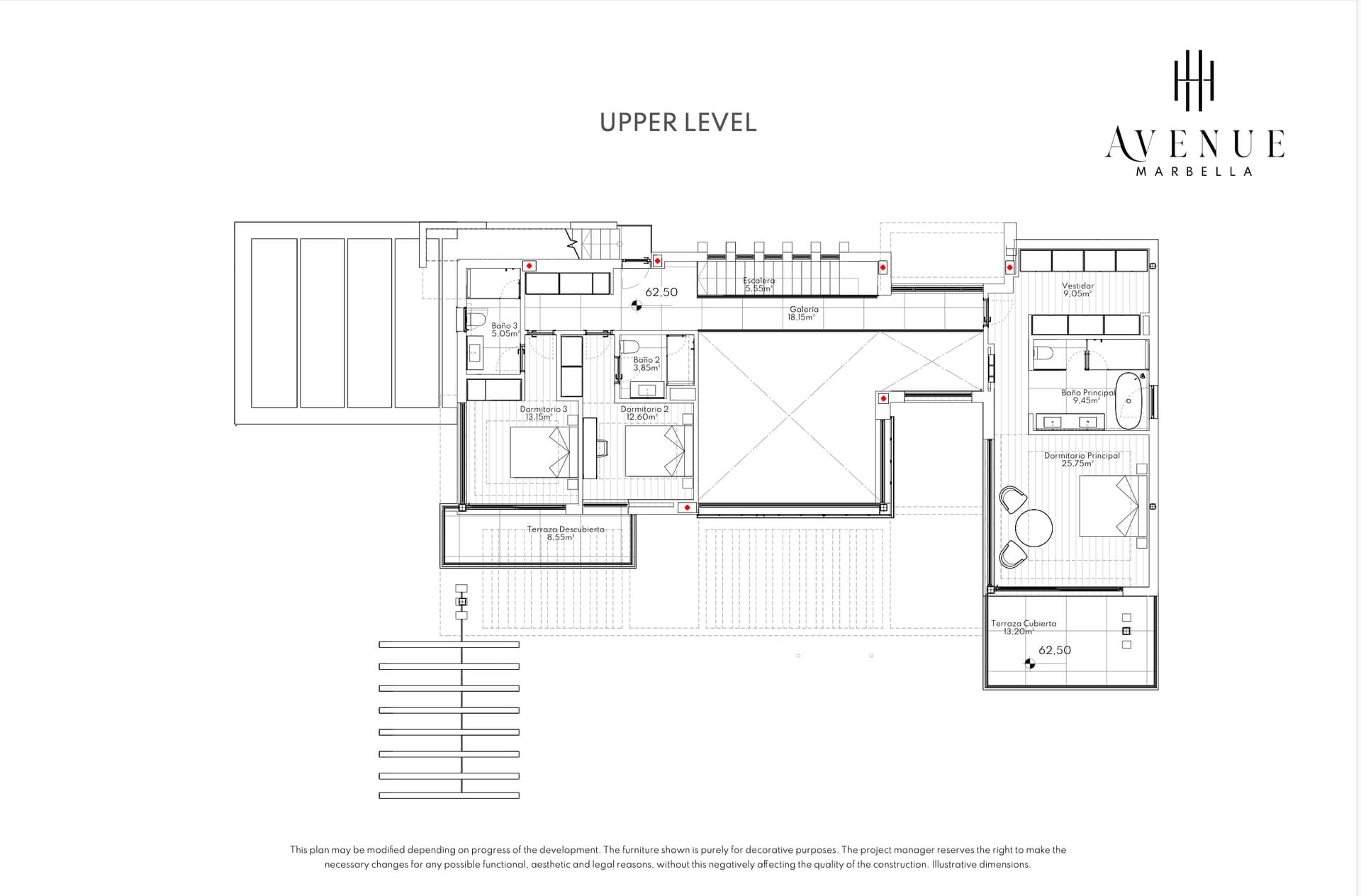 Villa 05, upper level plan
