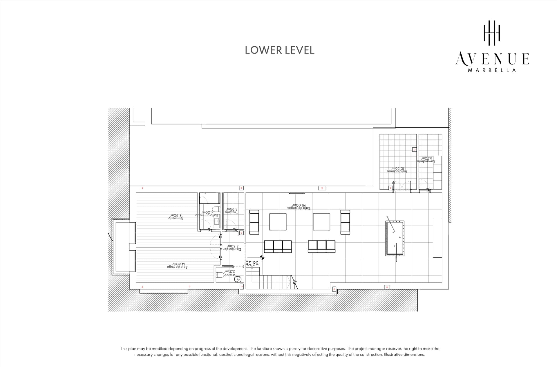 Villa 07, lower level plan