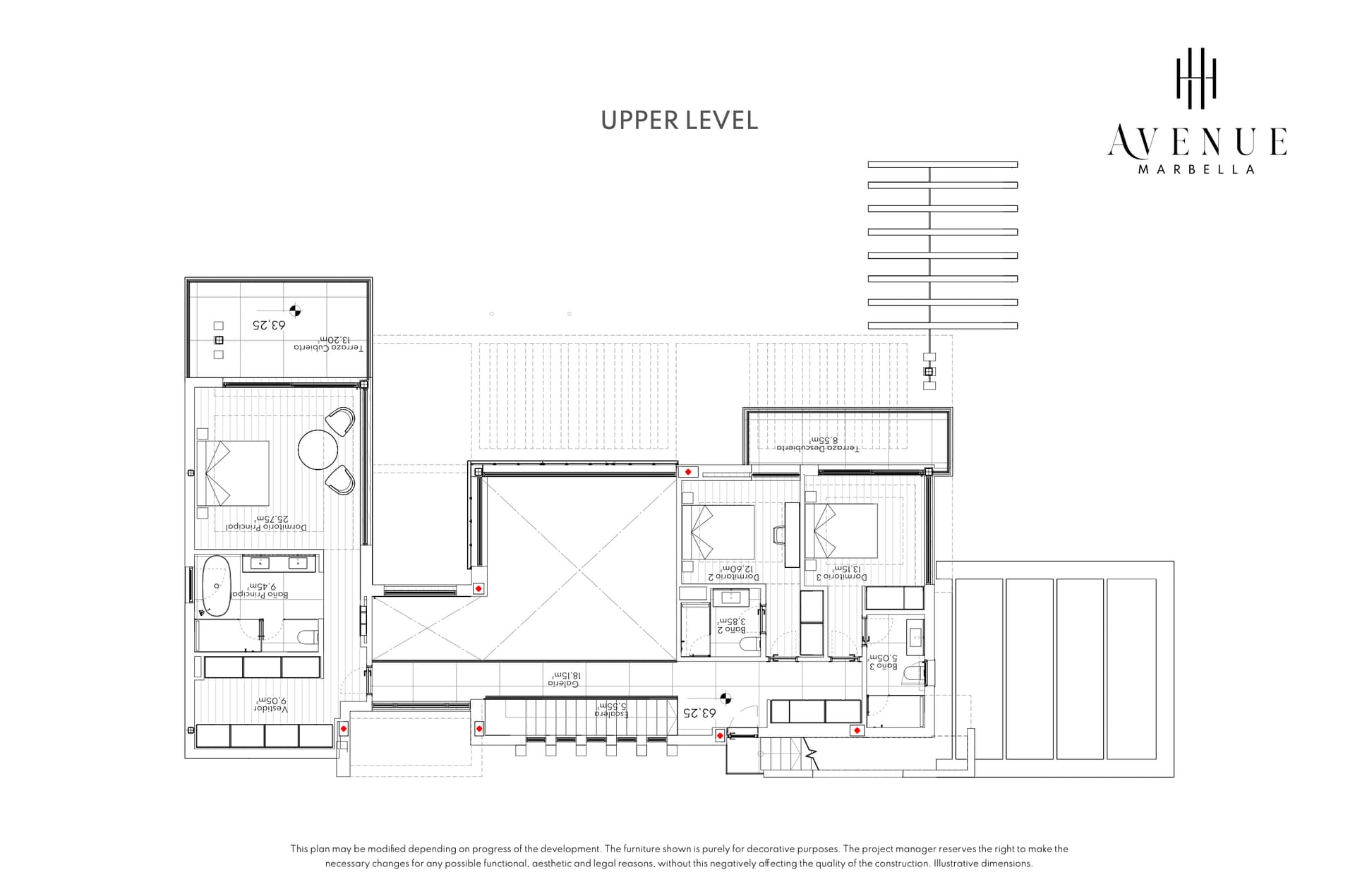 Villa 07, upper level plan
