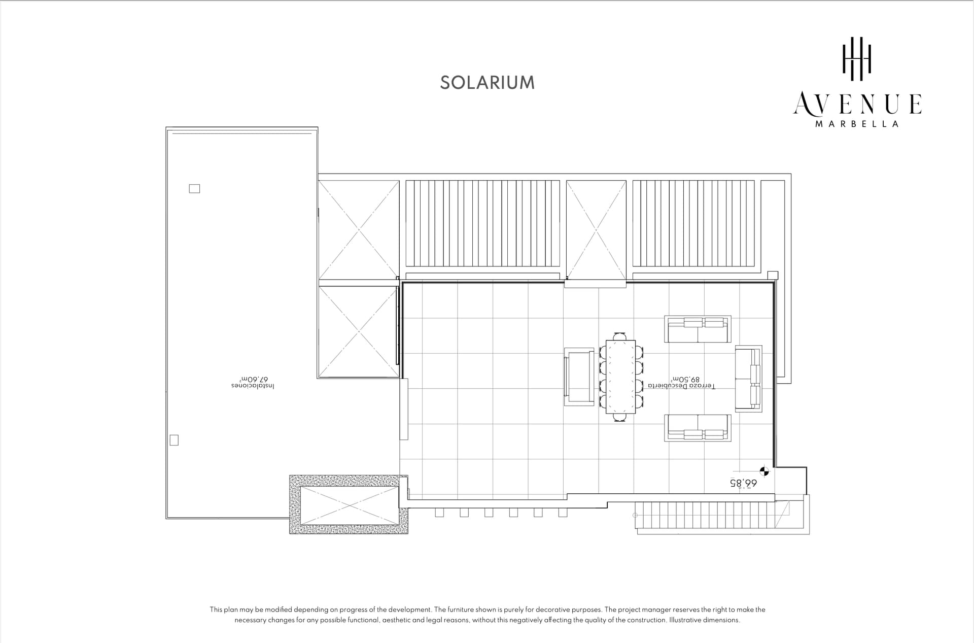 Villa 08, solarium level plan