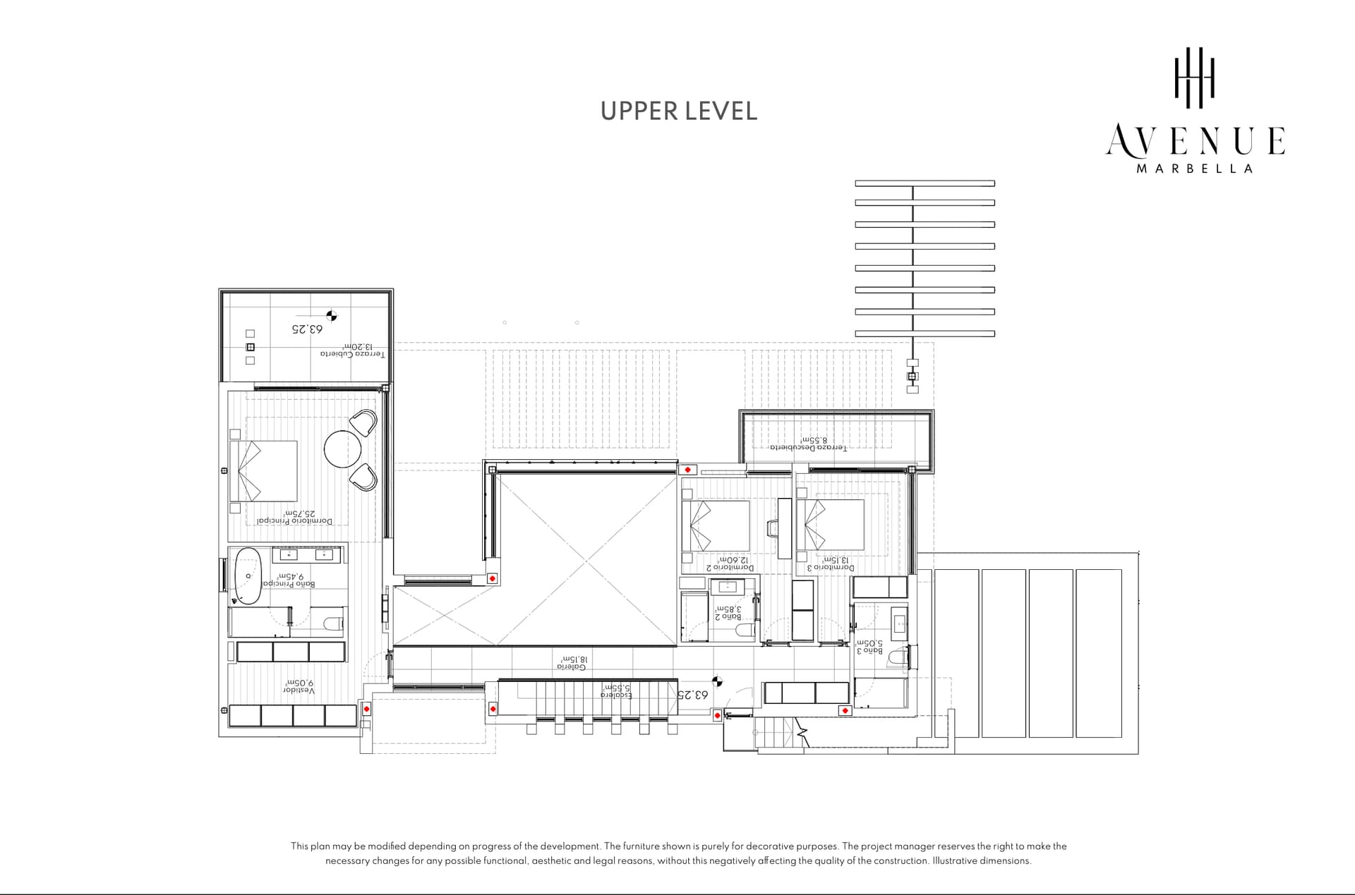 Villa 08, upper level plan