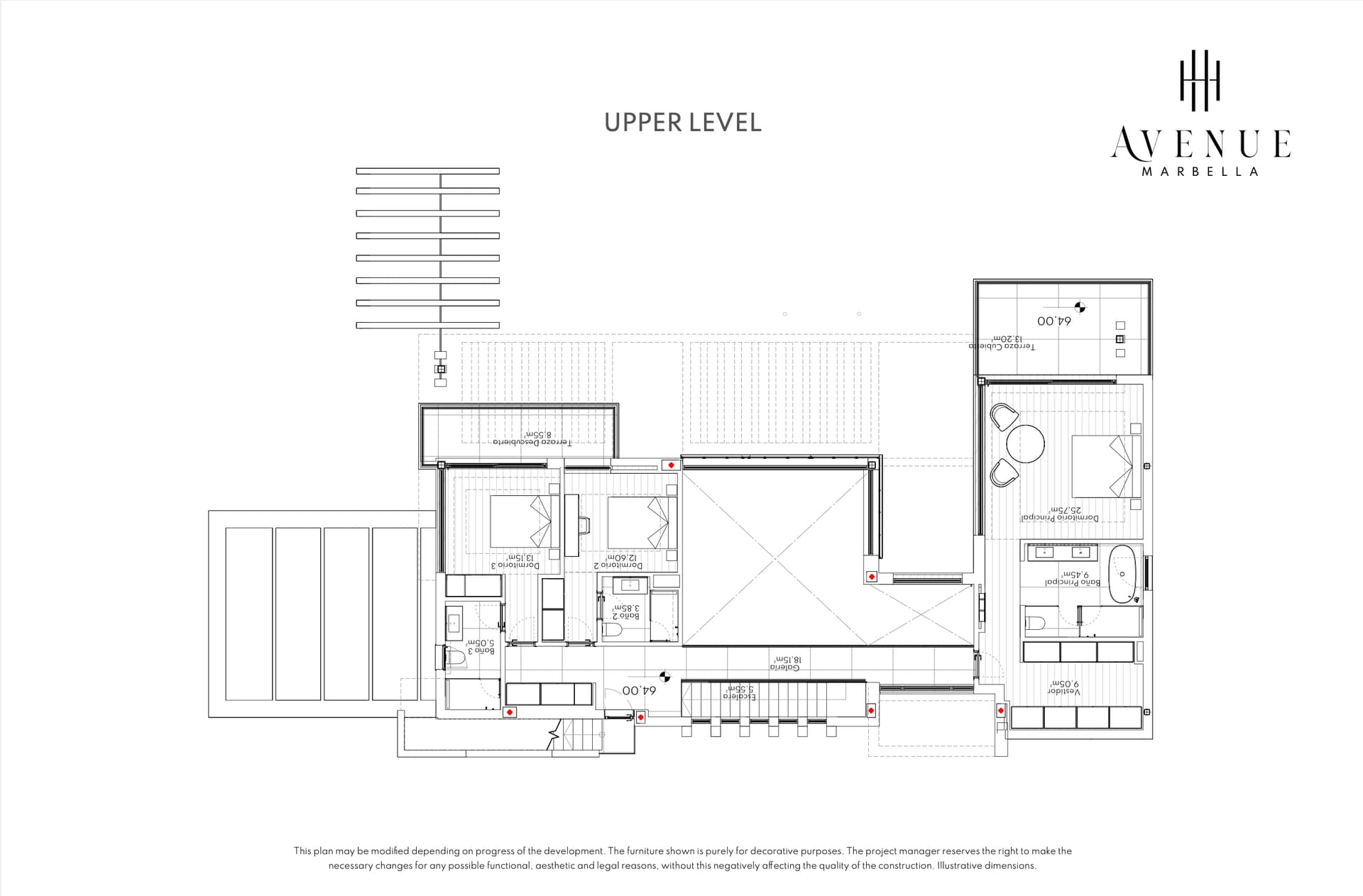 Villa 09, upper level plan