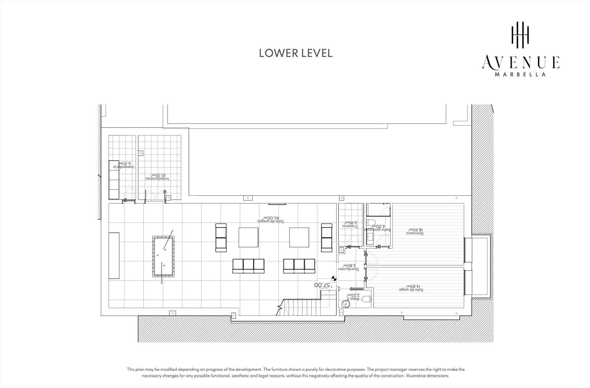 Villa 09, lower level plan