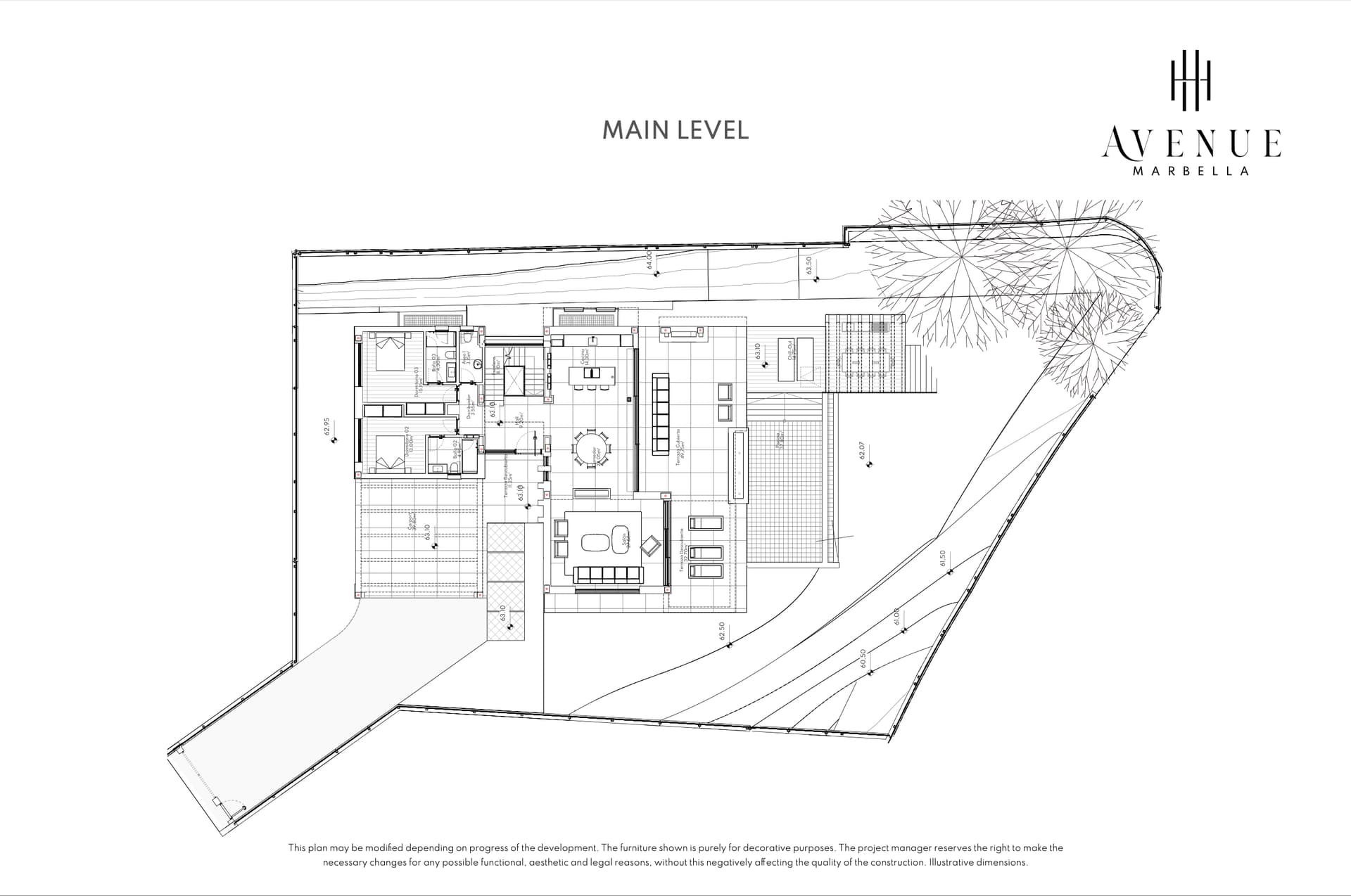 Villa 10, main level plan