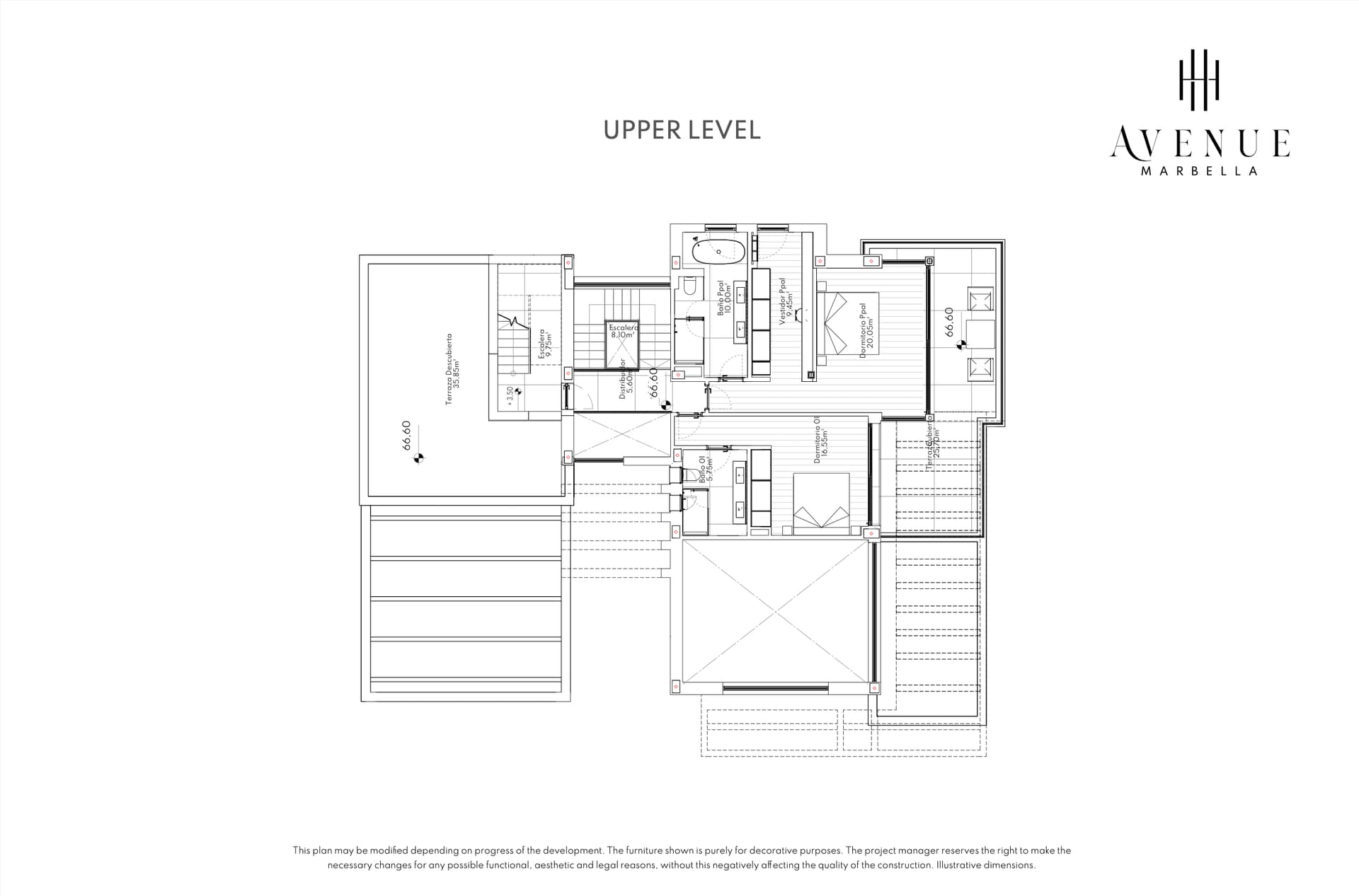 Villa 10, upper level plan