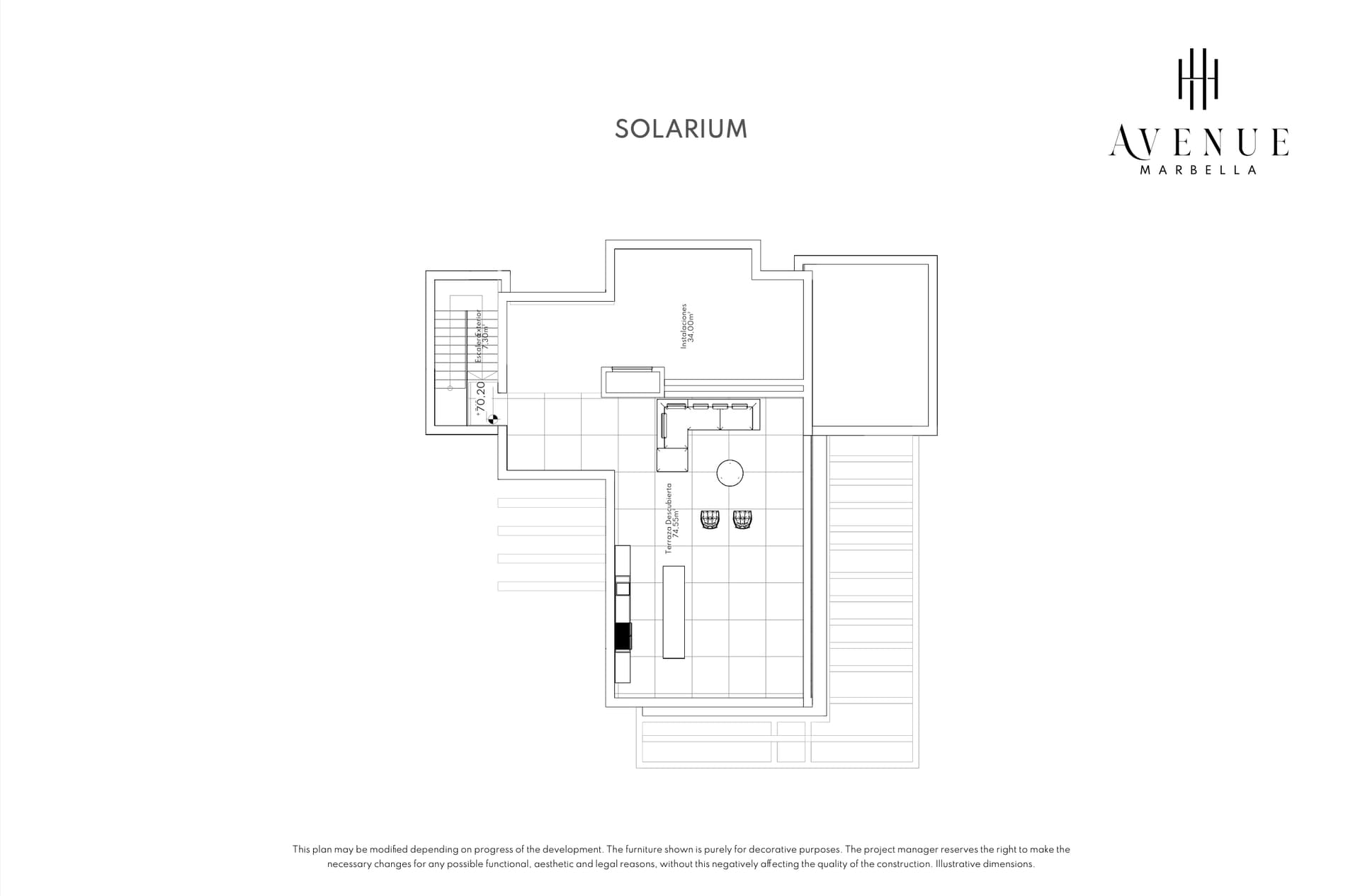 Villa 10, solarium level plan