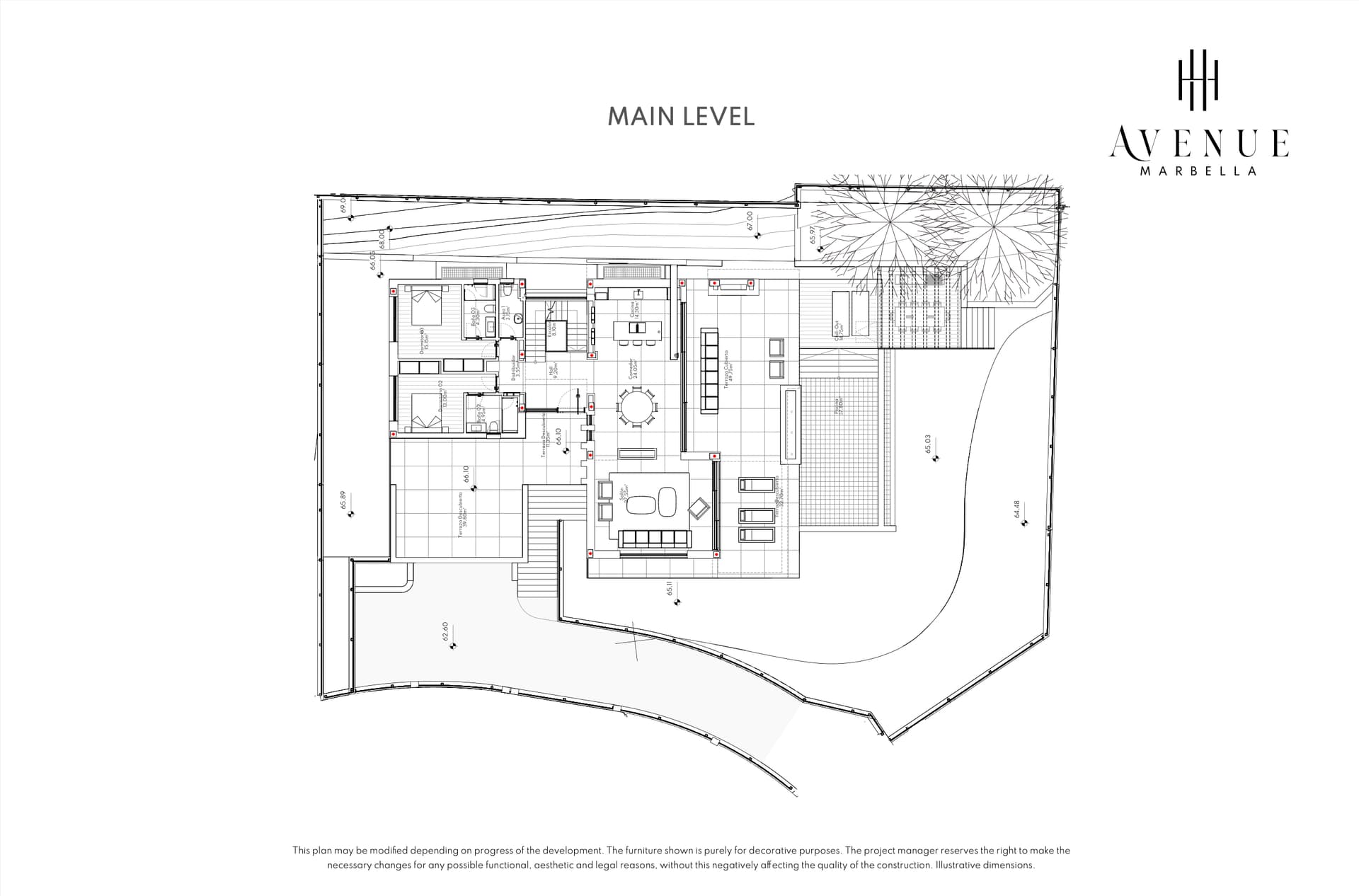 Villa 11, main level plan