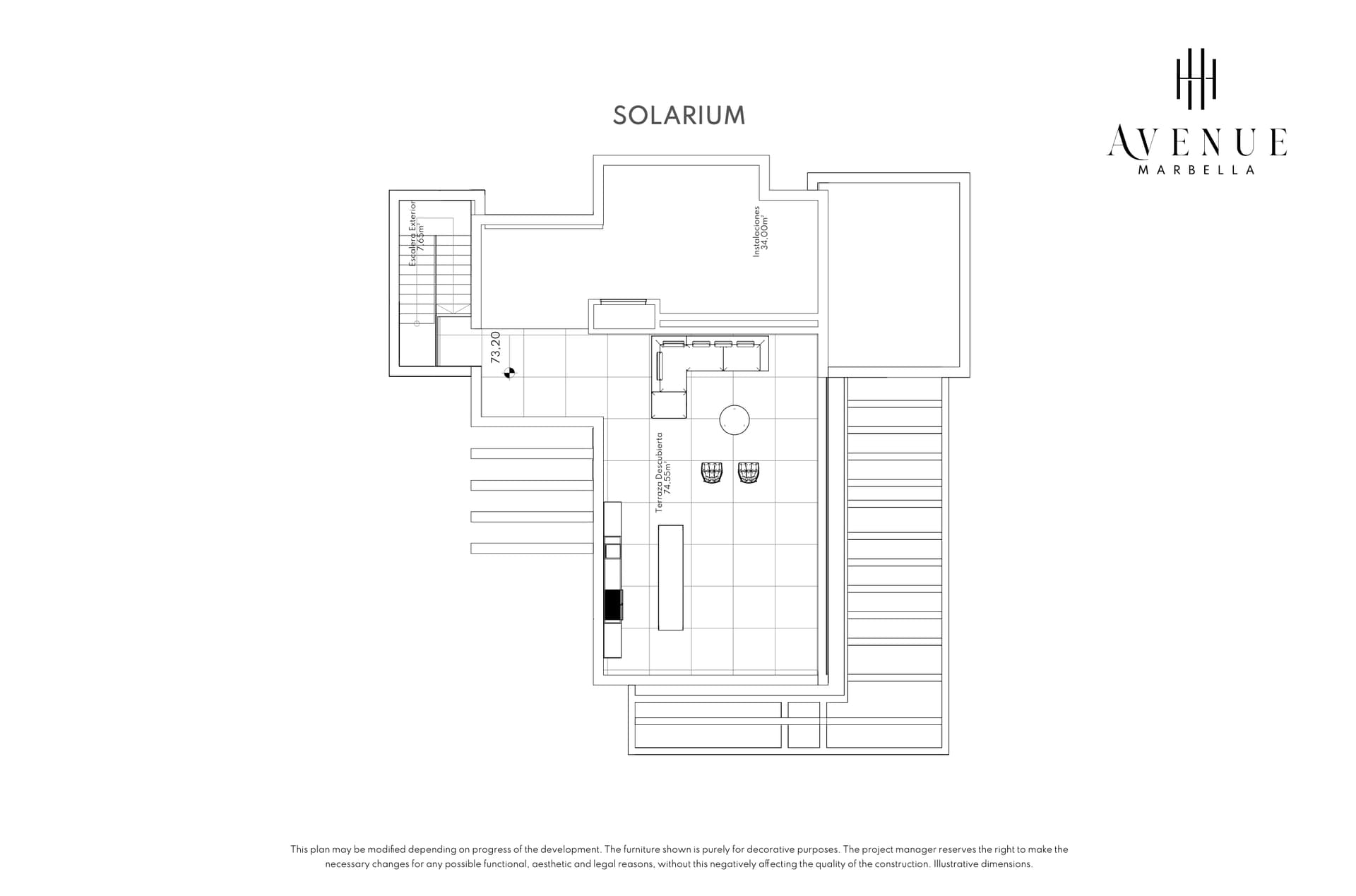 Villa 11, solarium level plan