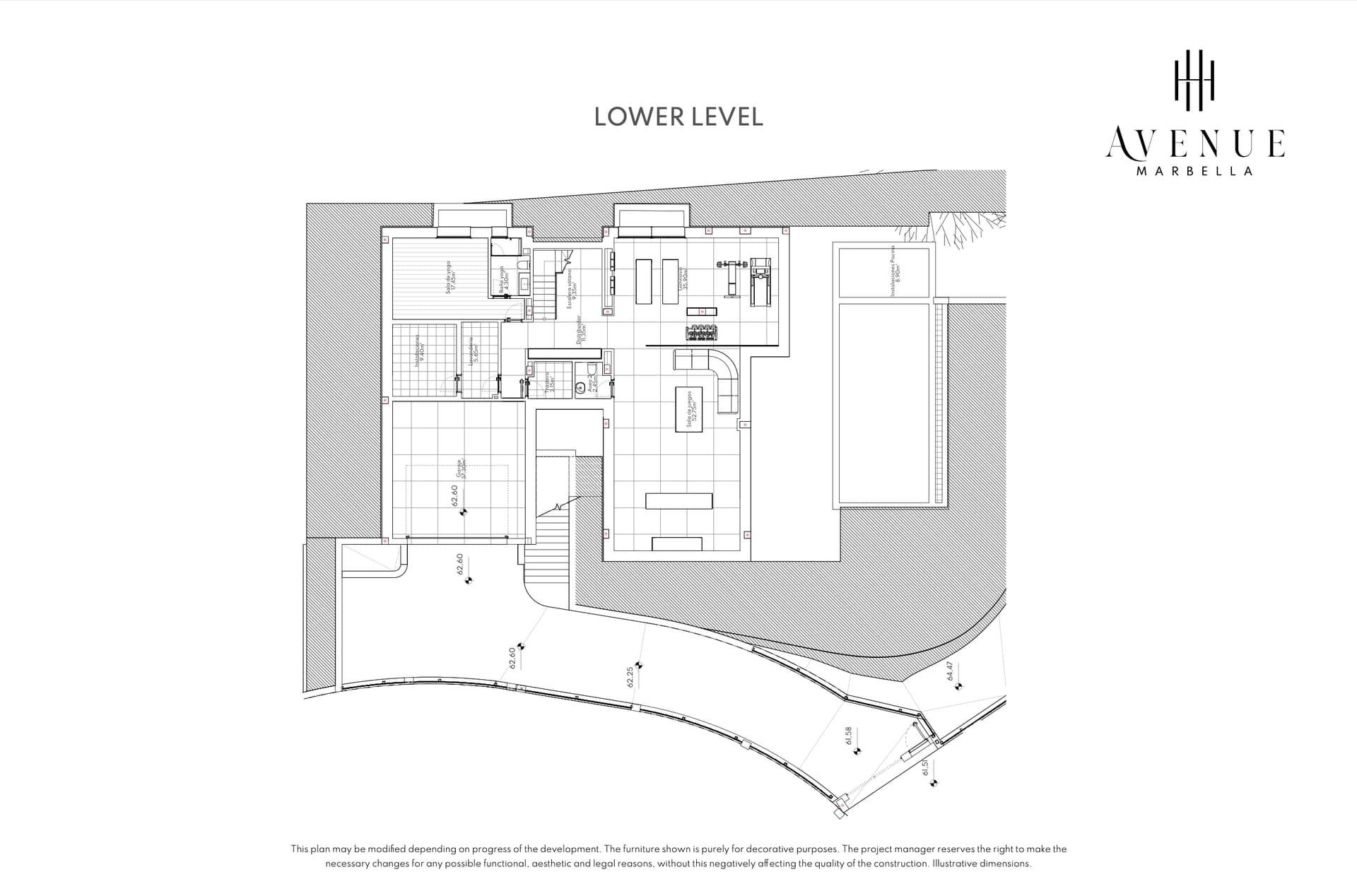 Villa 11, lower level plan
