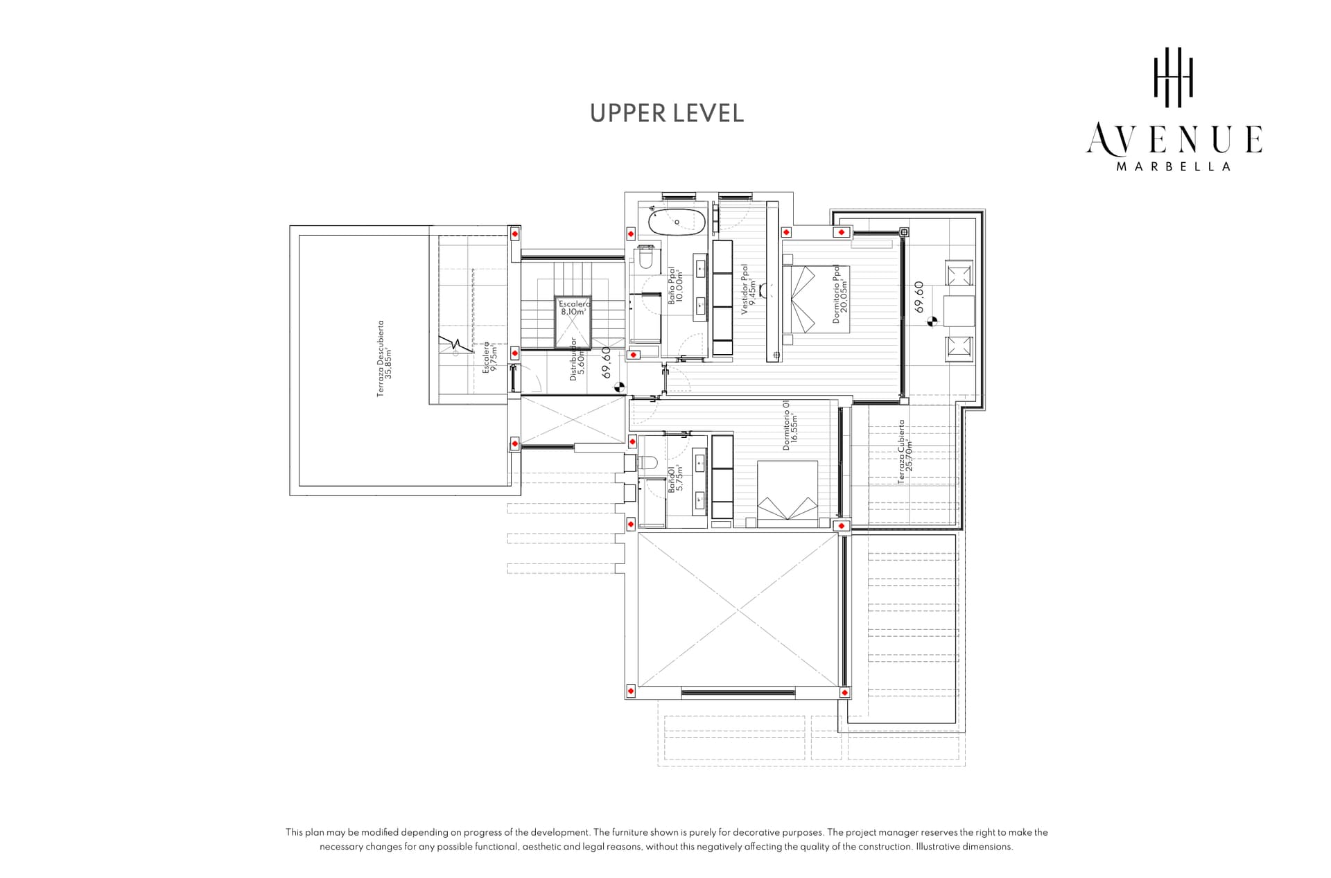 Villa 11, upper level plan