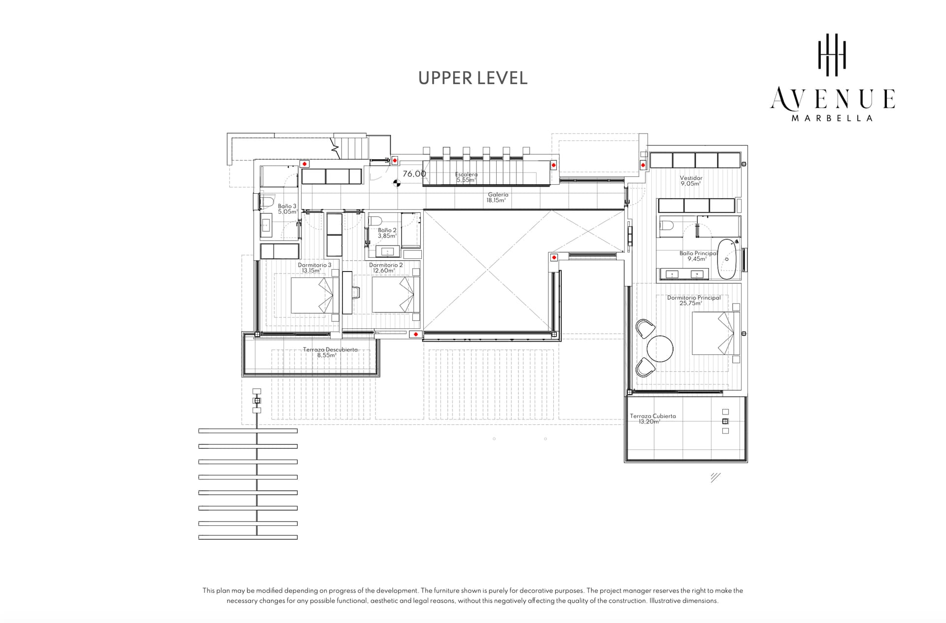 Villa 14, upper level plan