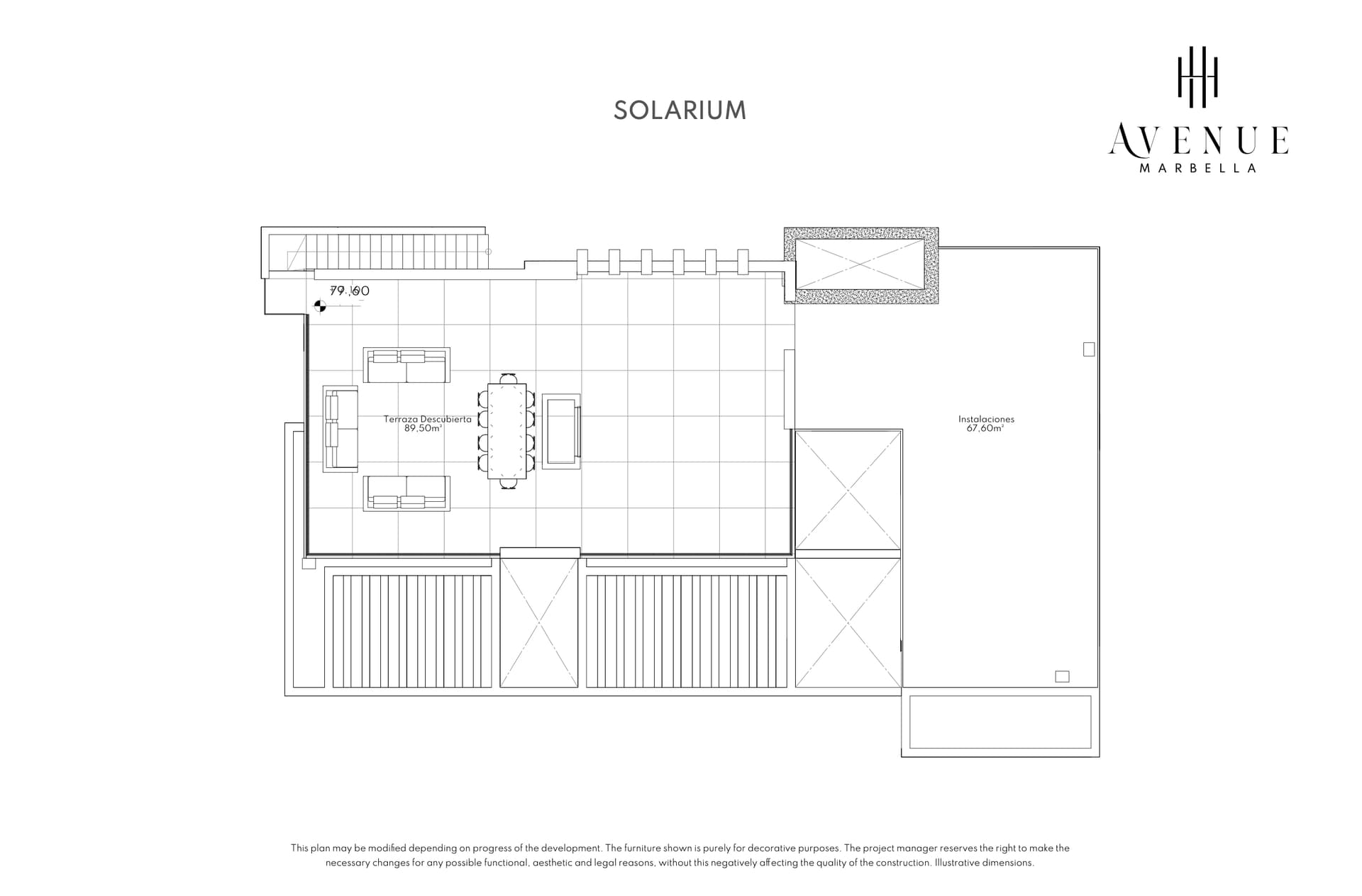 Villa 14, solarium level plan