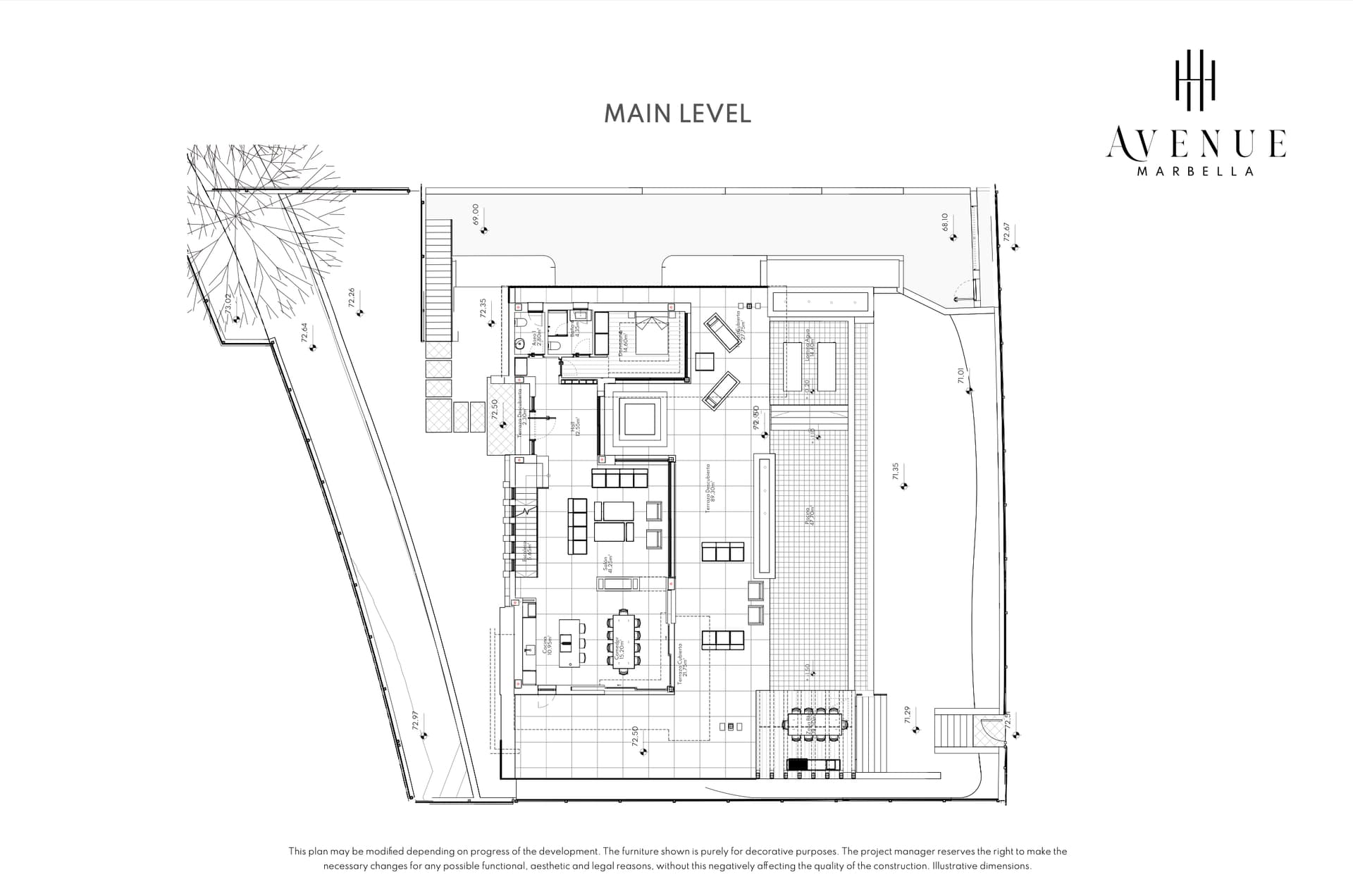 Villa 14, main level plan