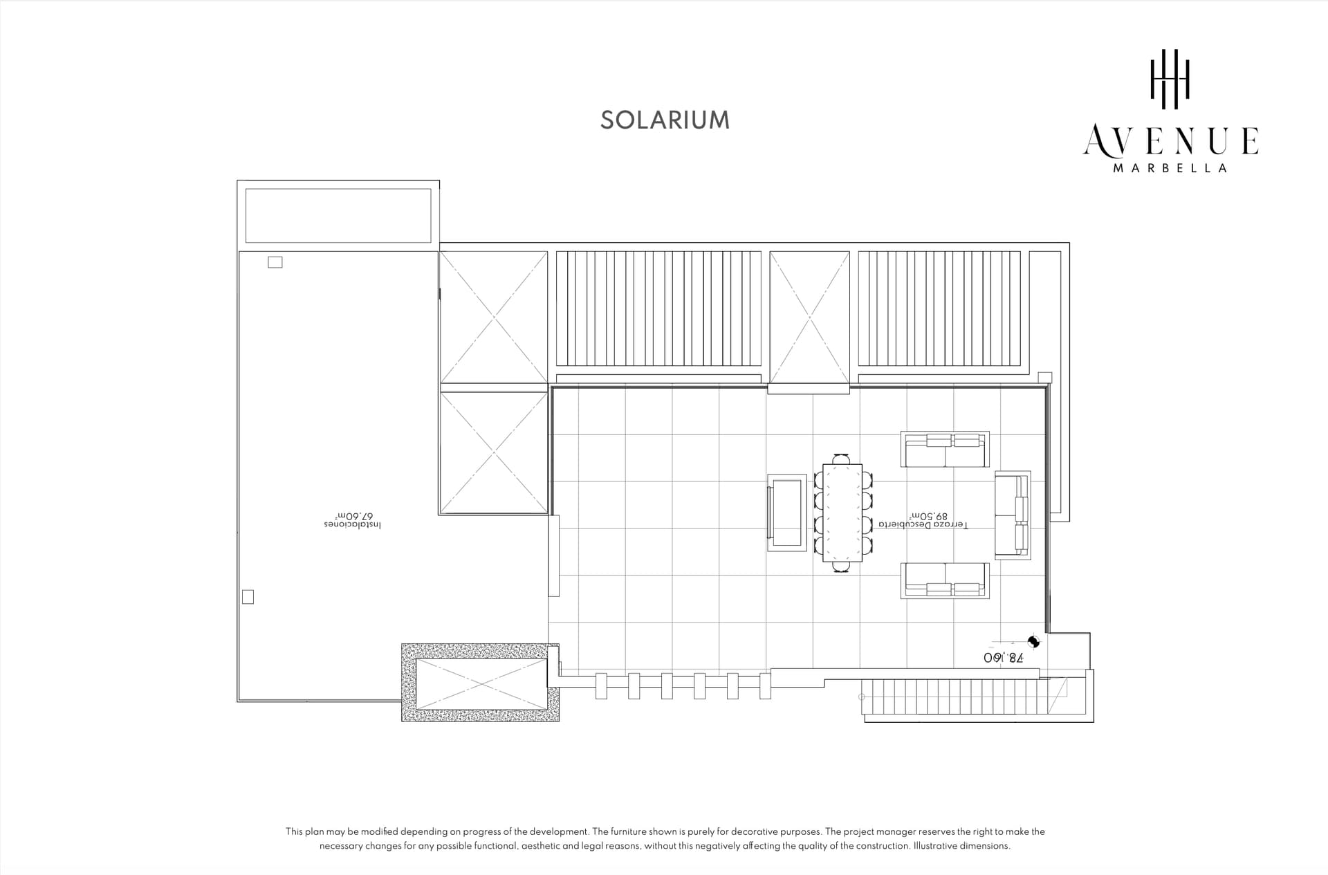 Villa 15, solarium level plan