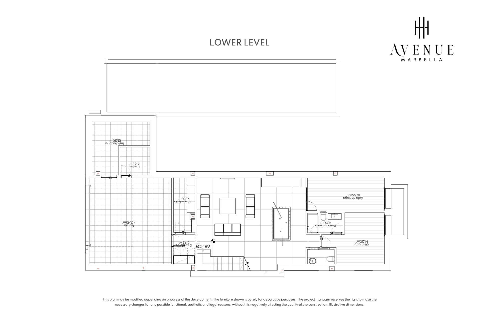 Villa 15, lower level plan