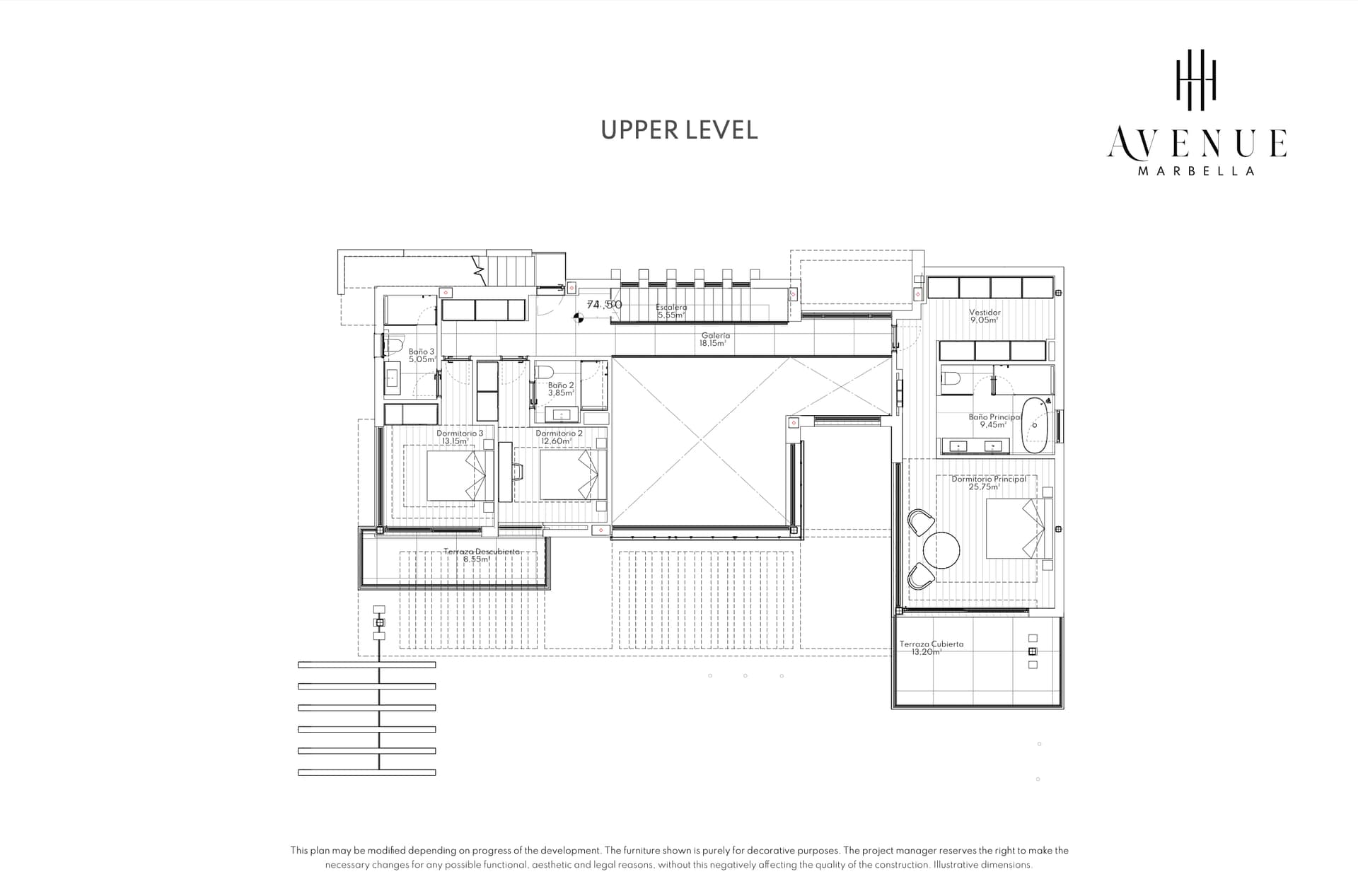 Villa 16, upper level plan
