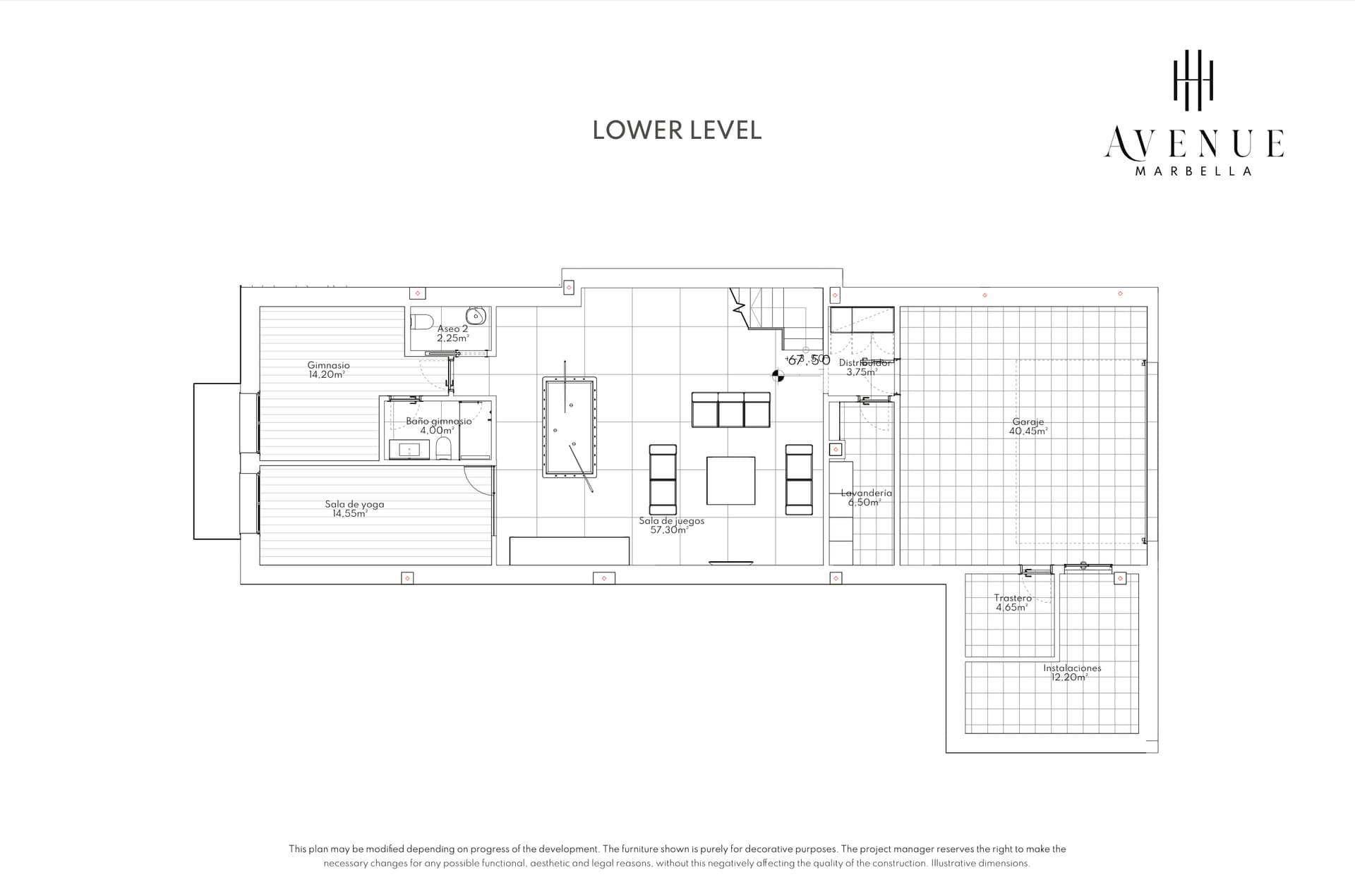 Villa 16, lower level plan