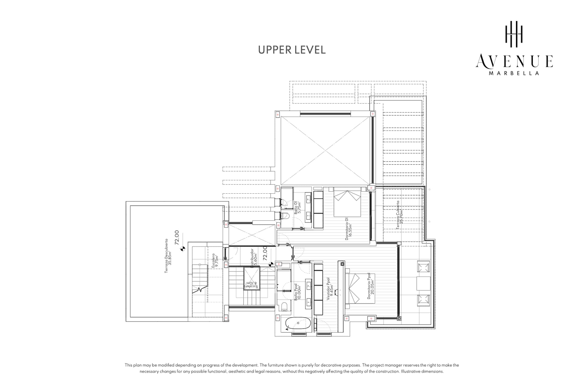 Villa 17, upper level plan