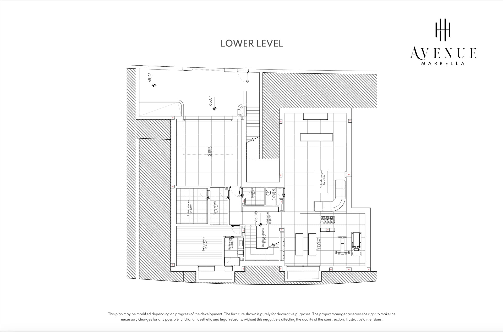 Villa 17, lower level plan