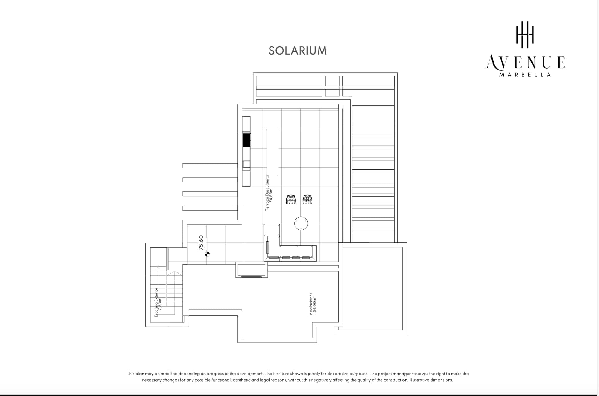Villa 17, solarium level plan