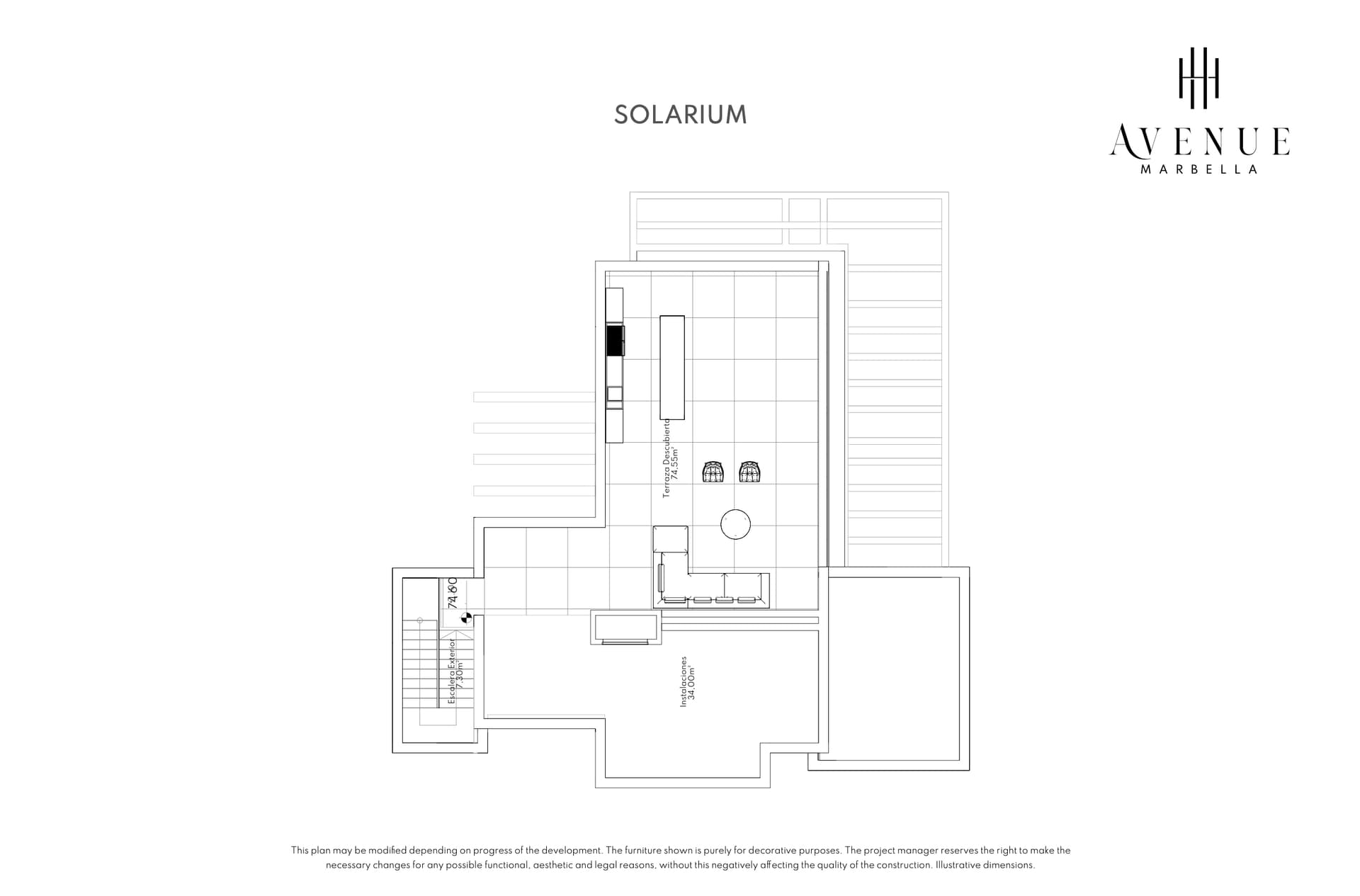Villa 18, solarium level plan