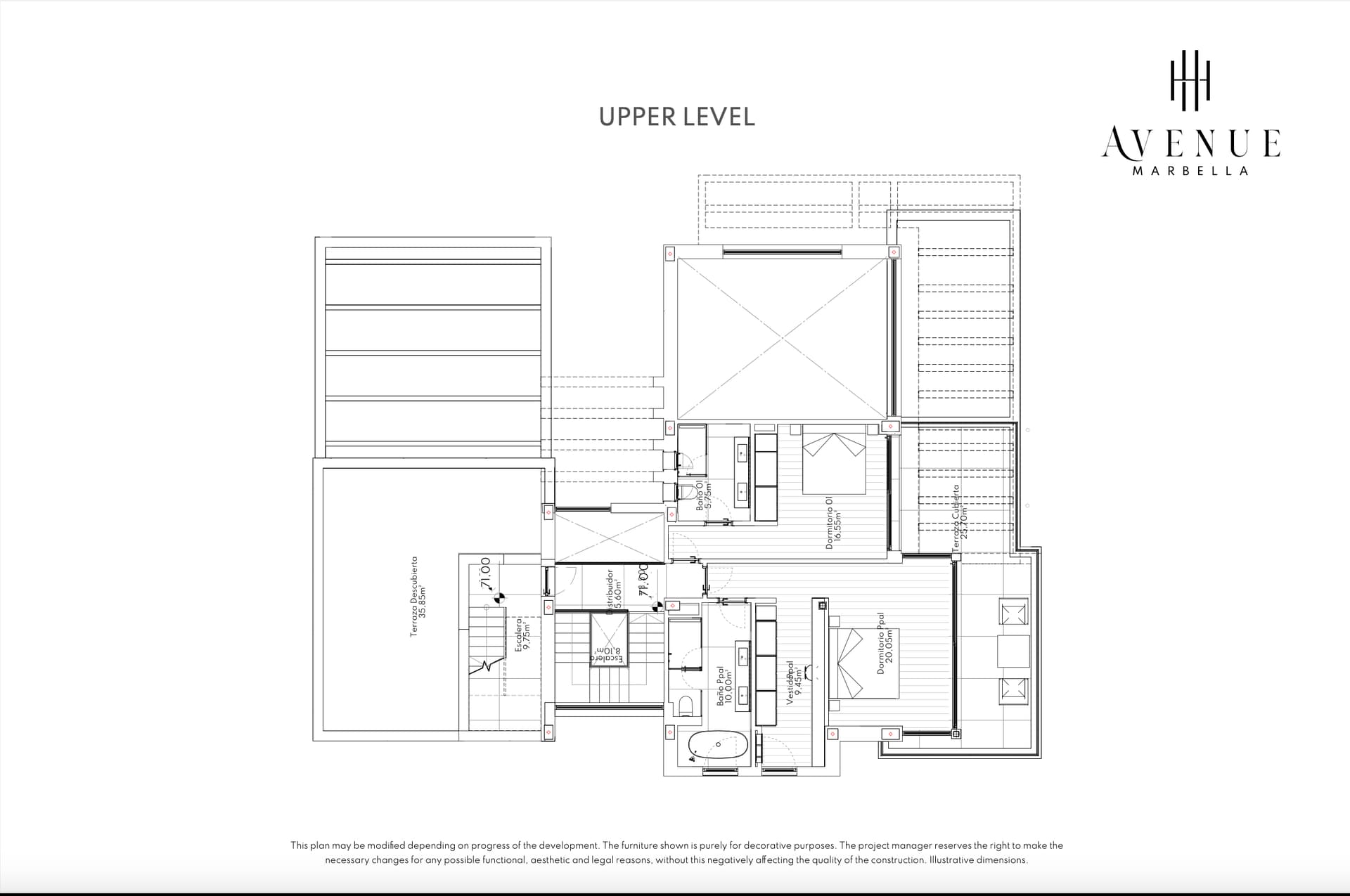 Villa 18, upper level plan