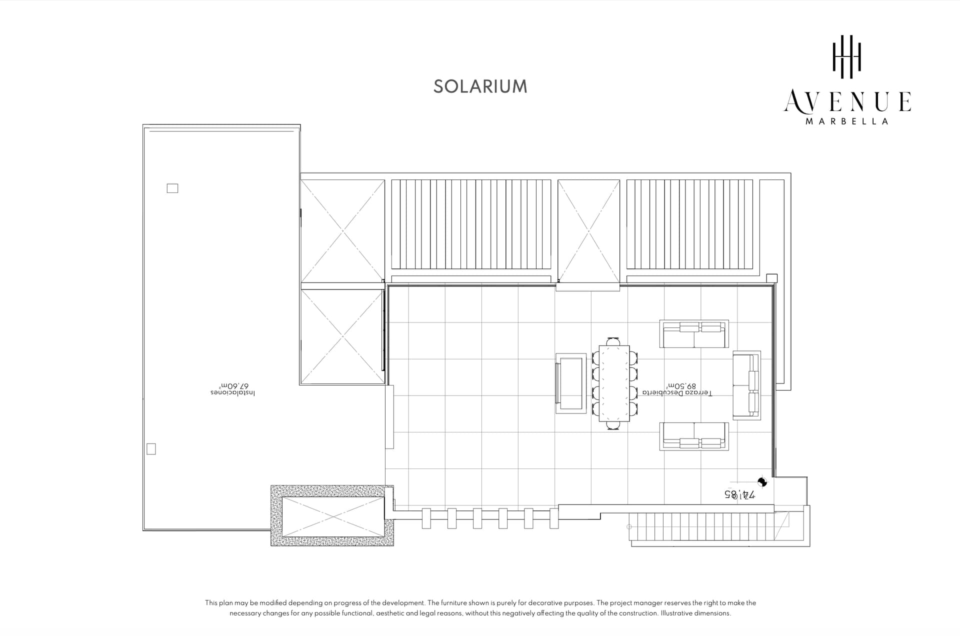 Villa 19, solarium level plan