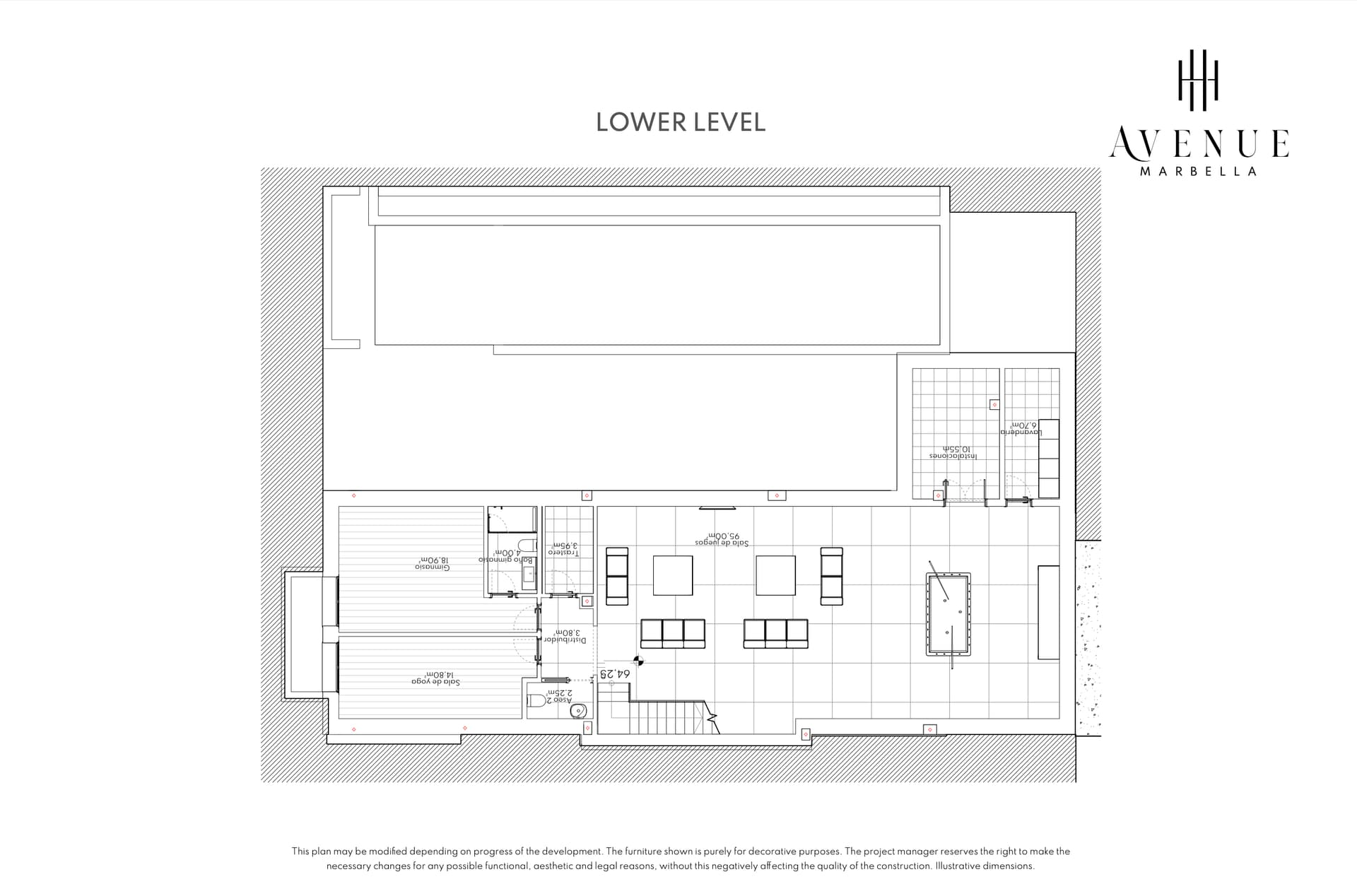 Villa 19, lower level plan