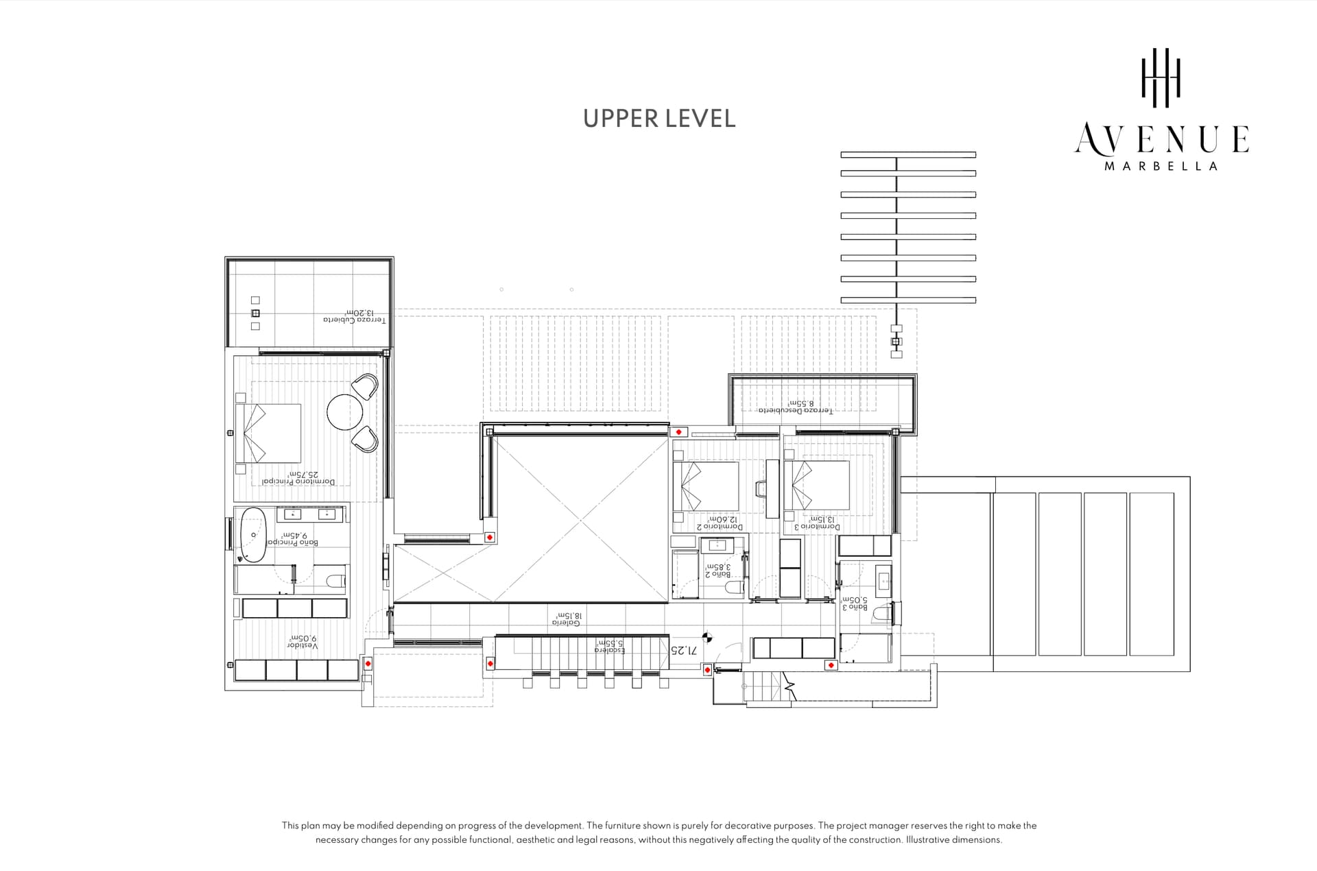 Villa 19, upper level plan