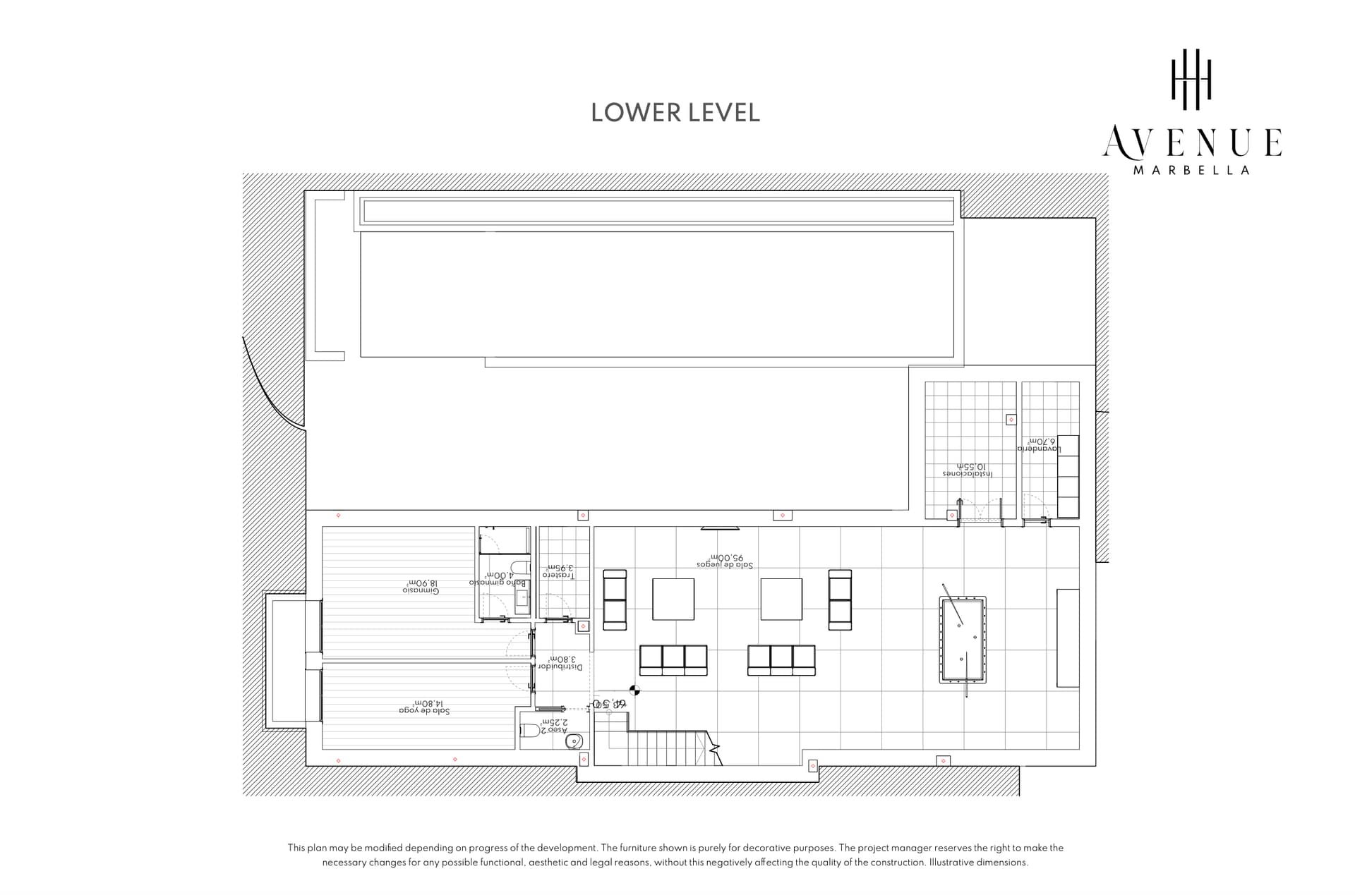 Villa 20, lower level plan