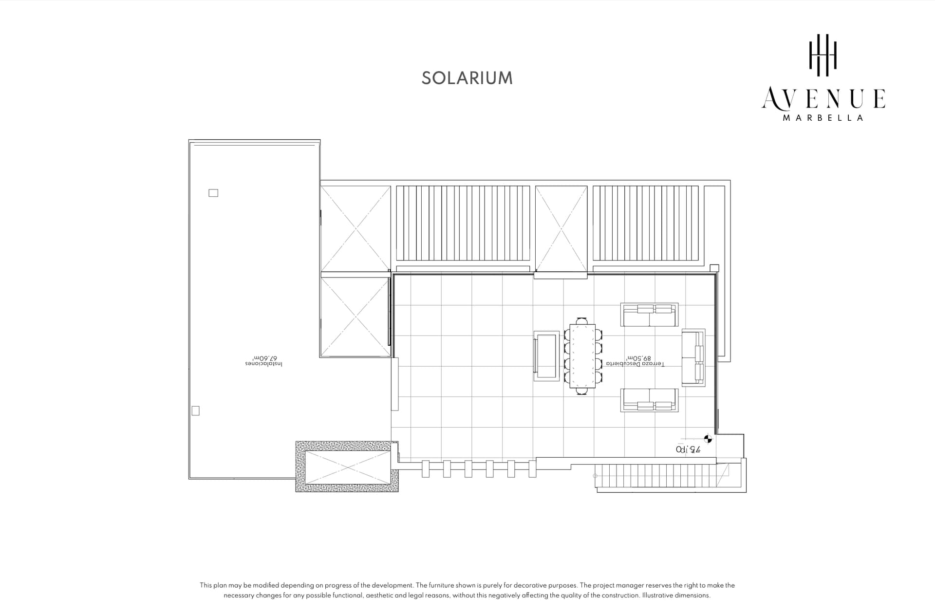 Villa 20, solarium level plan