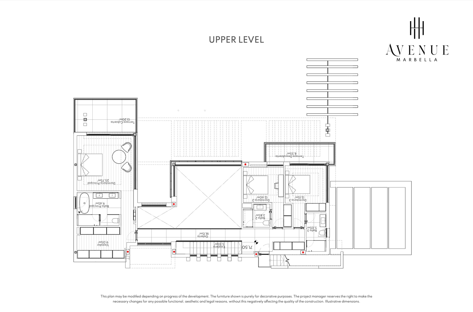 Villa 20, upper level plan