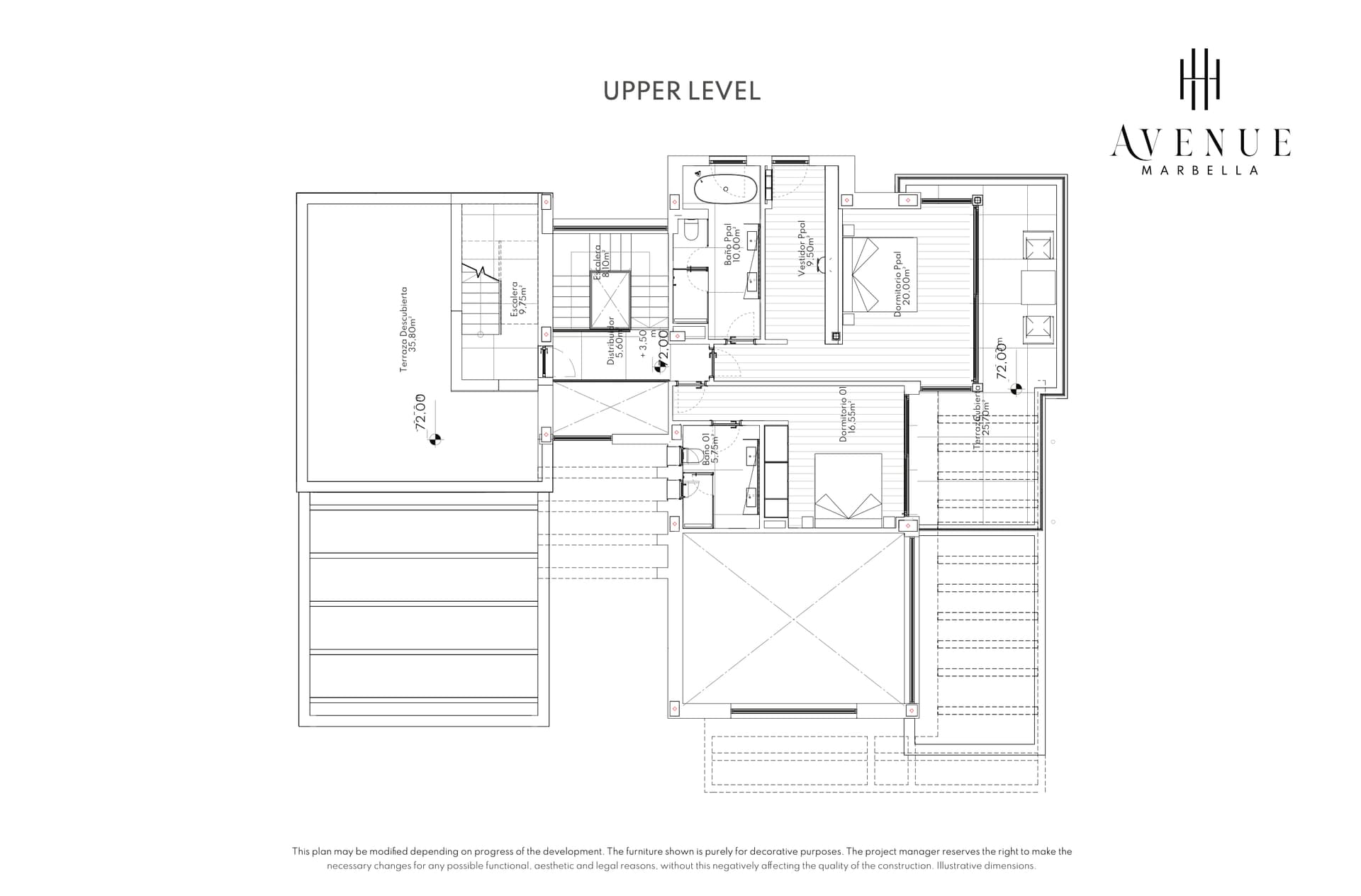 Villa 21, upper level plan