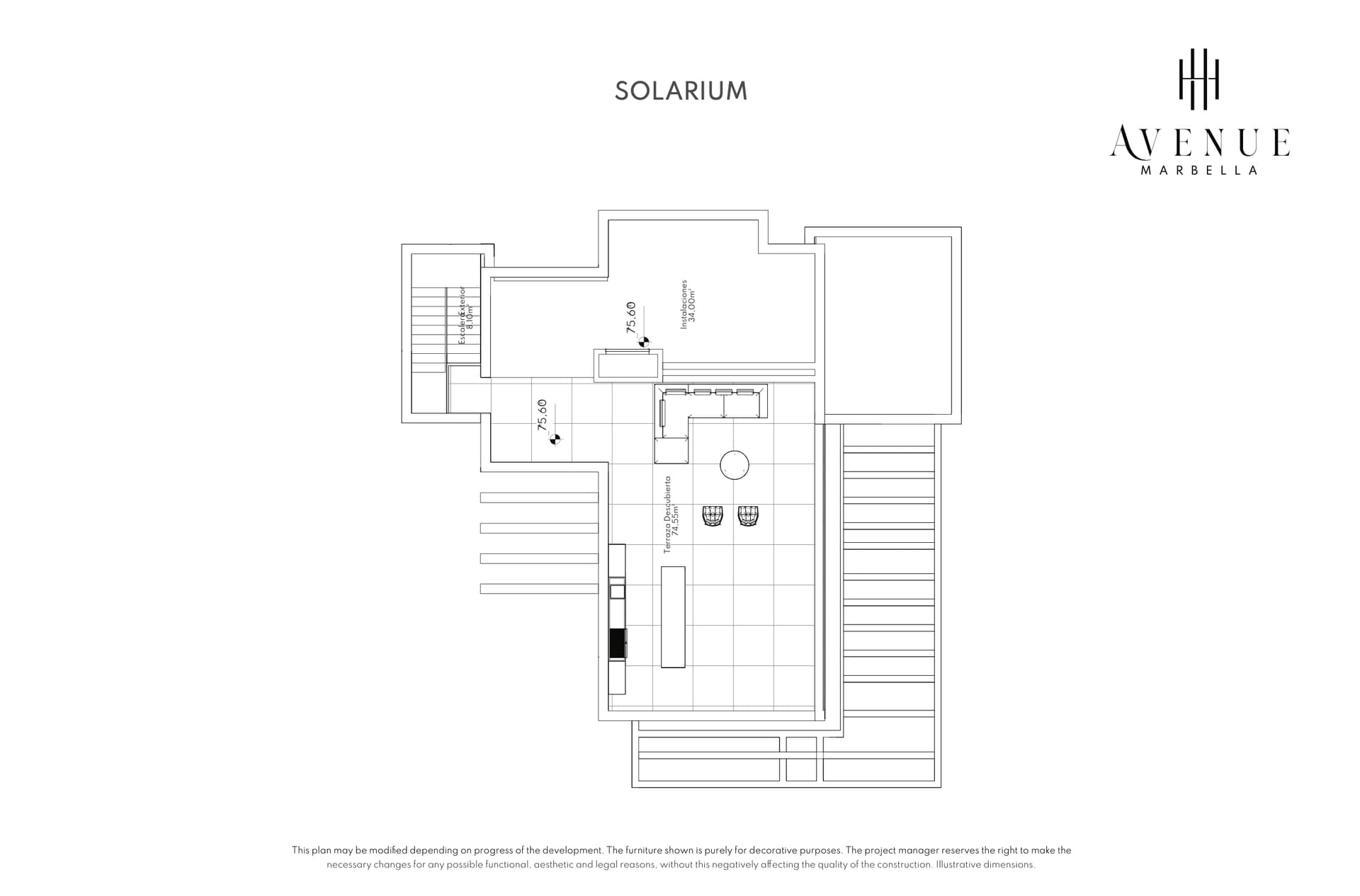 Villa 21, solarium level plan