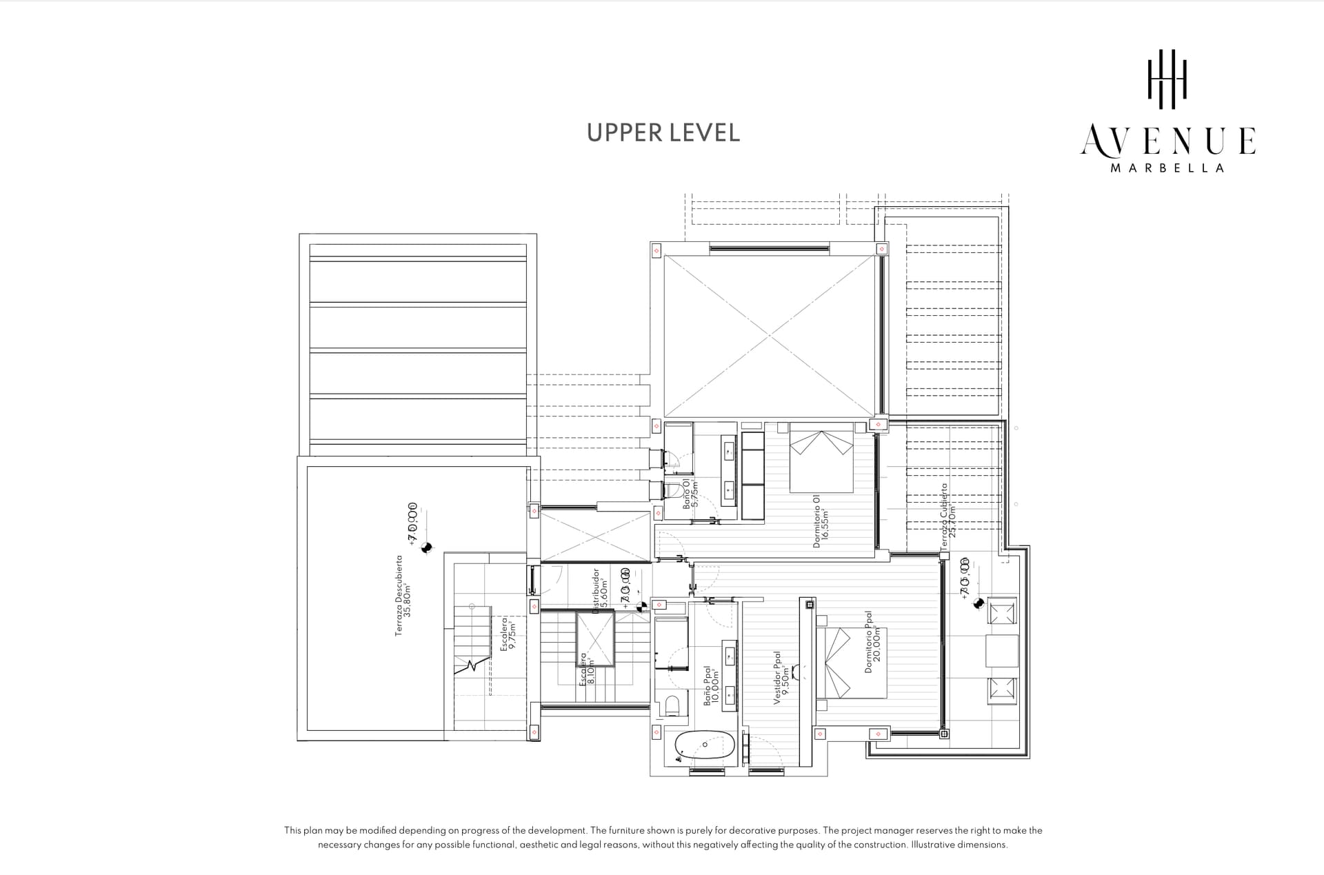 Villa 22, upper level plan
