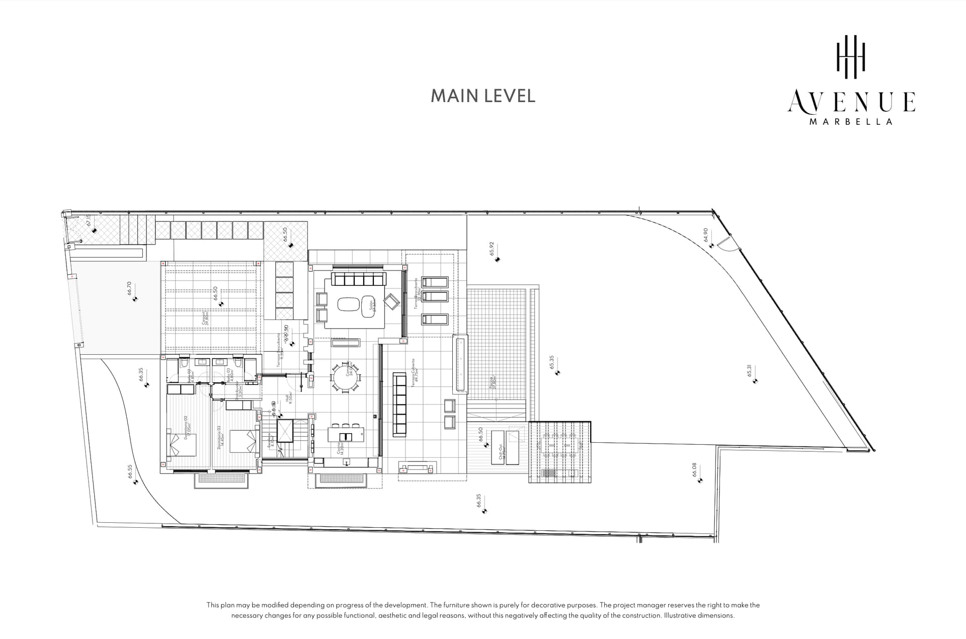 Villa 22, main level plan