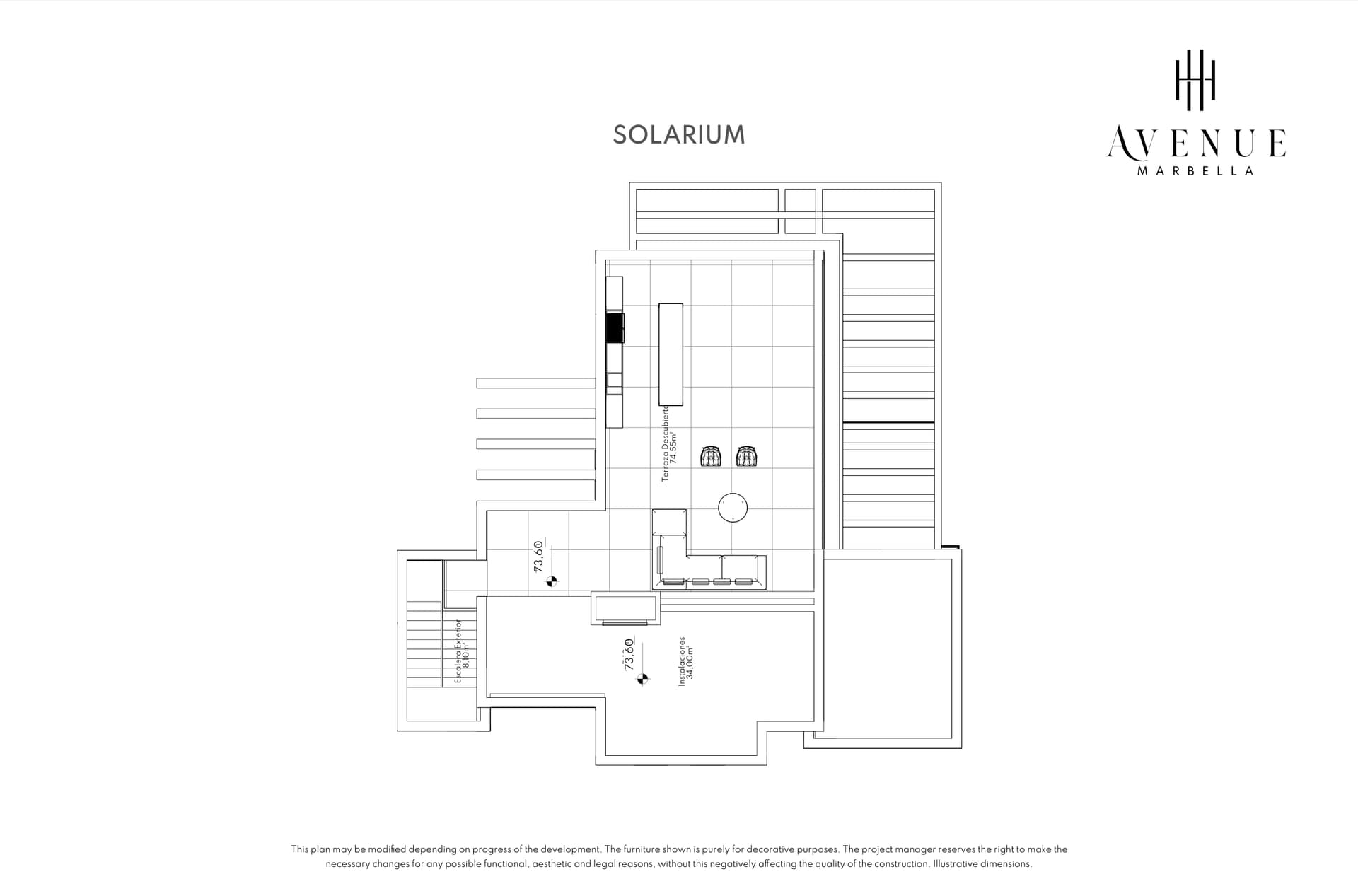 Villa 22, solarium level plan