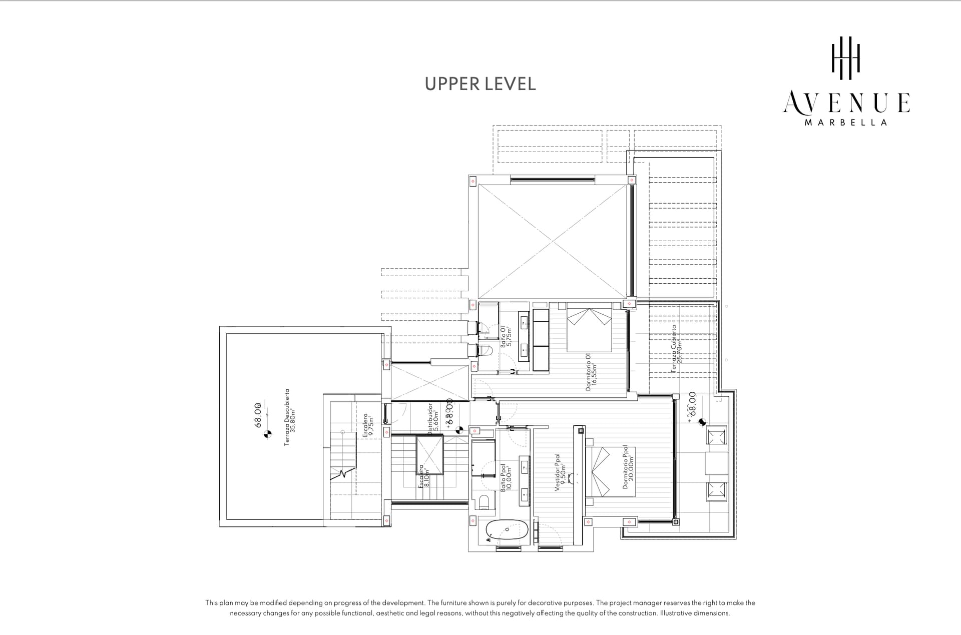 Villa 23, upper level plan