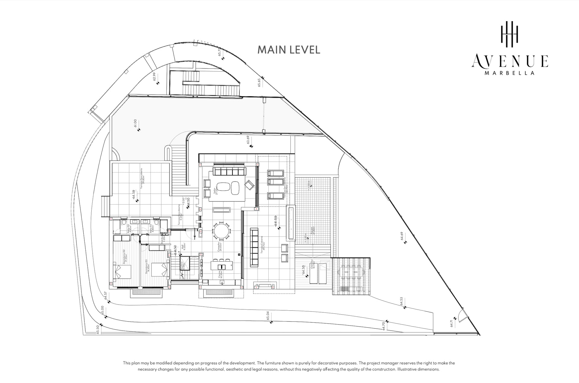 Villa 23, main level plan