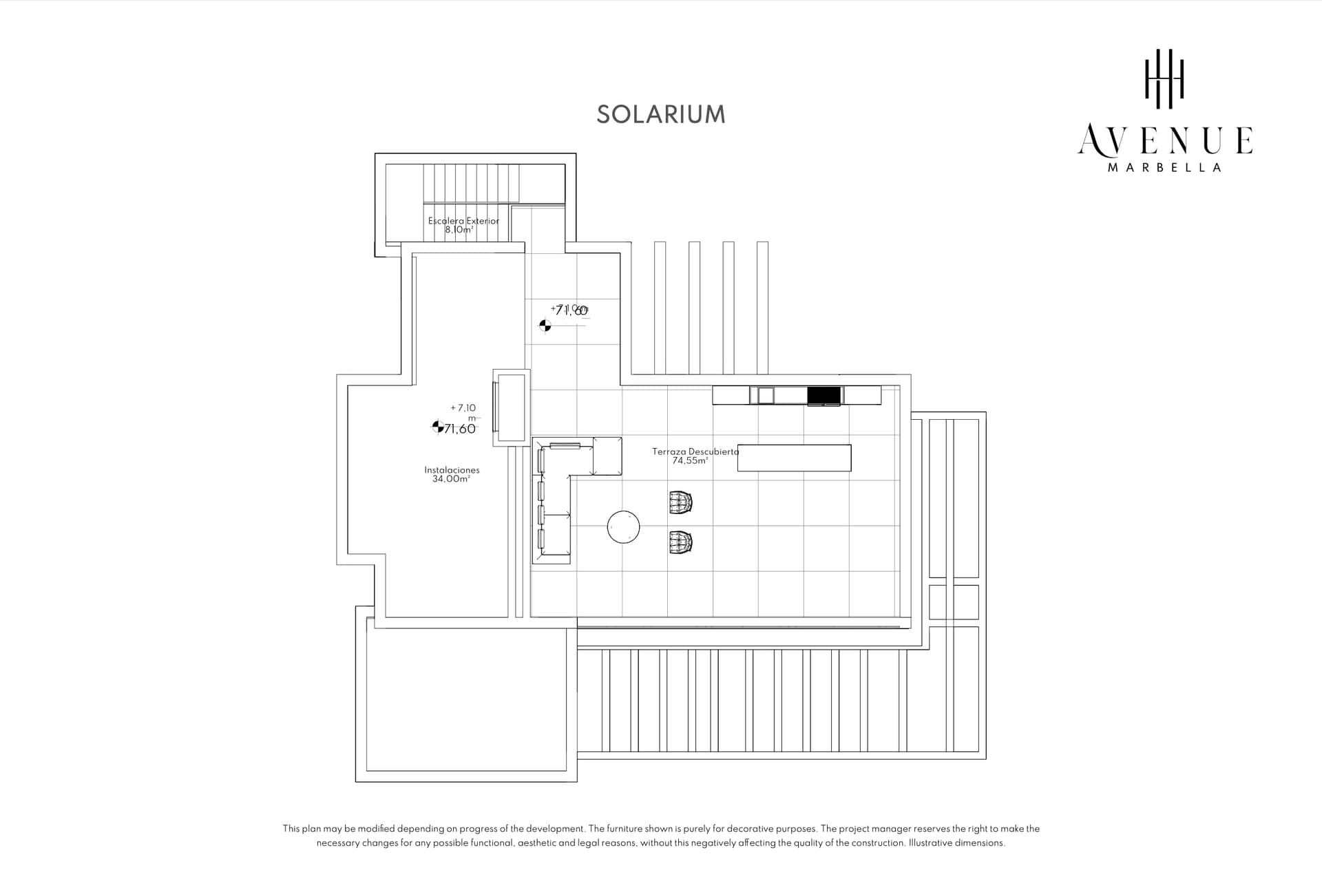 Villa 23, solarium level plan