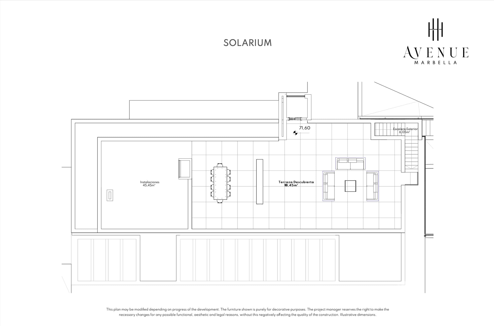 Villa 24, solarium level plan