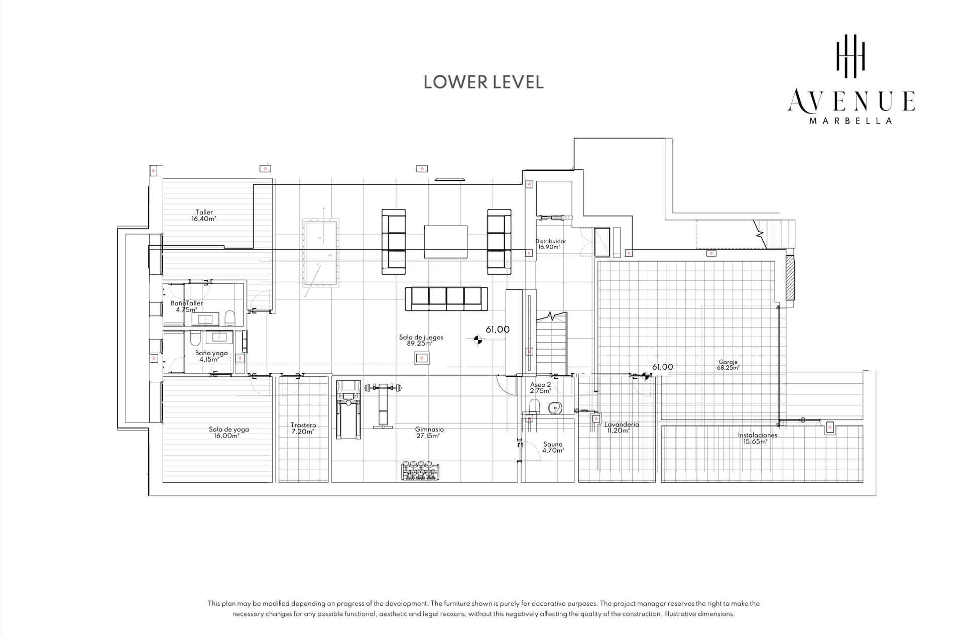 Villa 24, lower level plan