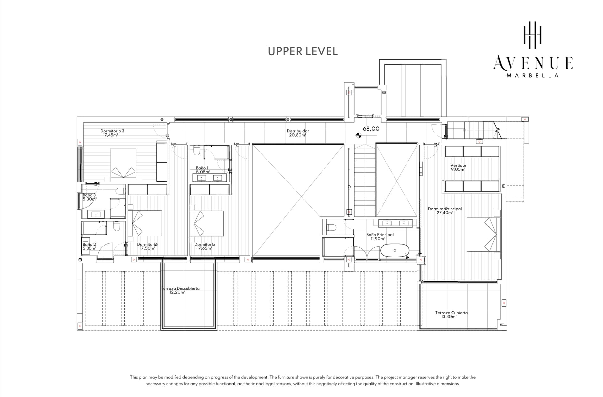 Villa 24, upper level plan