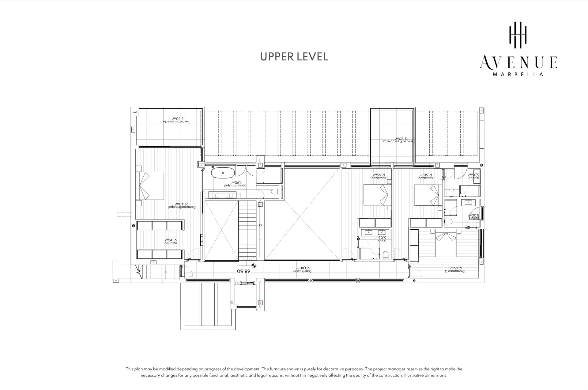 Villa 25, upper level plan